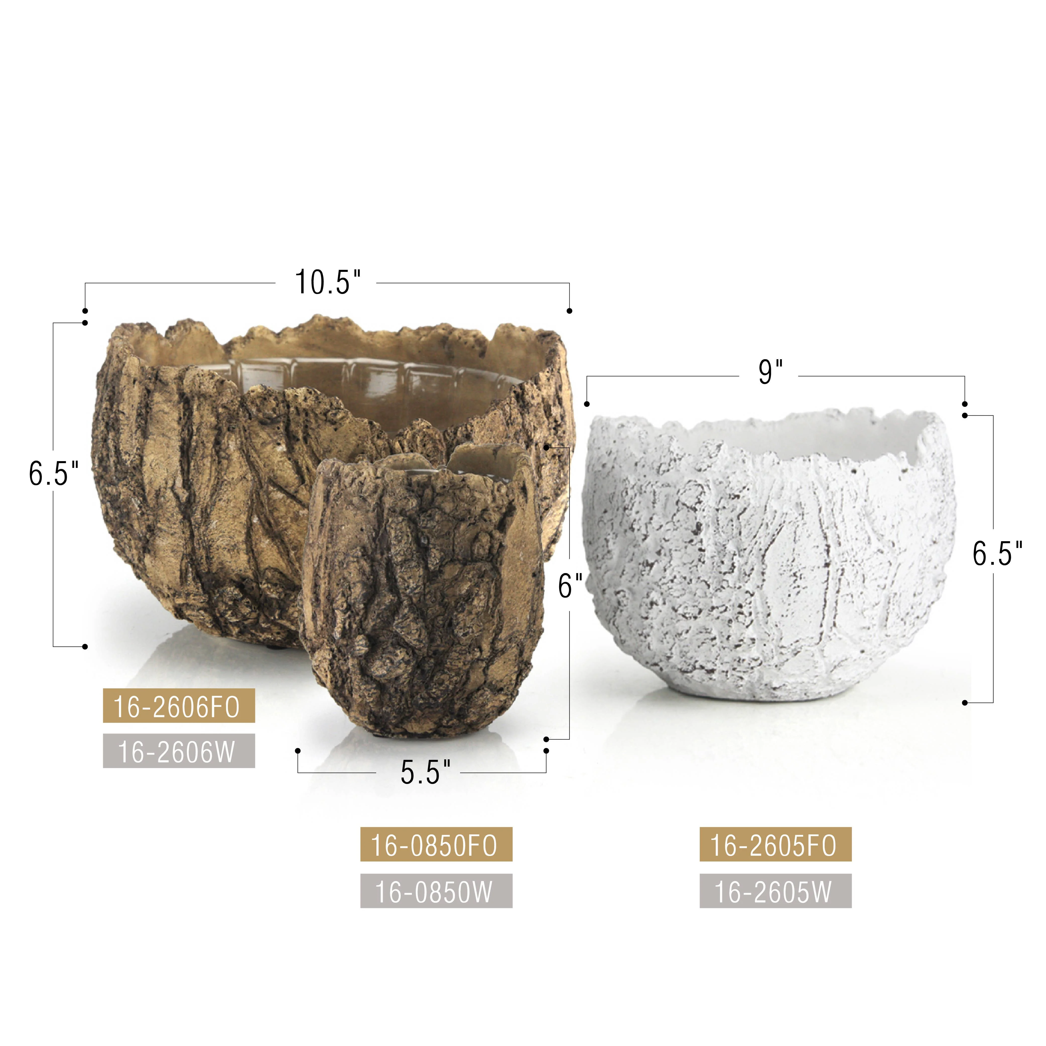 10.5" Top | Ceramic Fossil Planter - Image 2