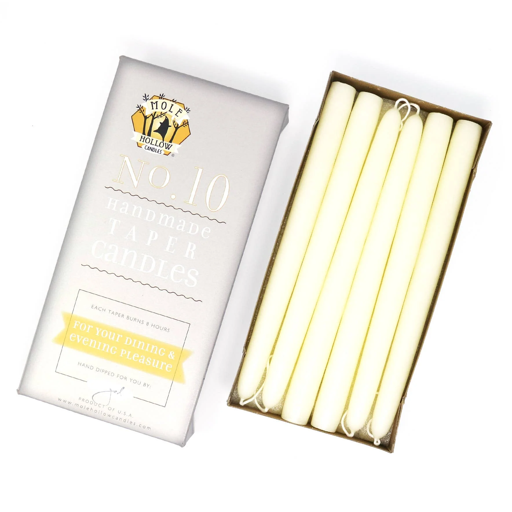 10" Hand Dipped Unscented Taper Candles - 39 Colors USA Made - Image 15