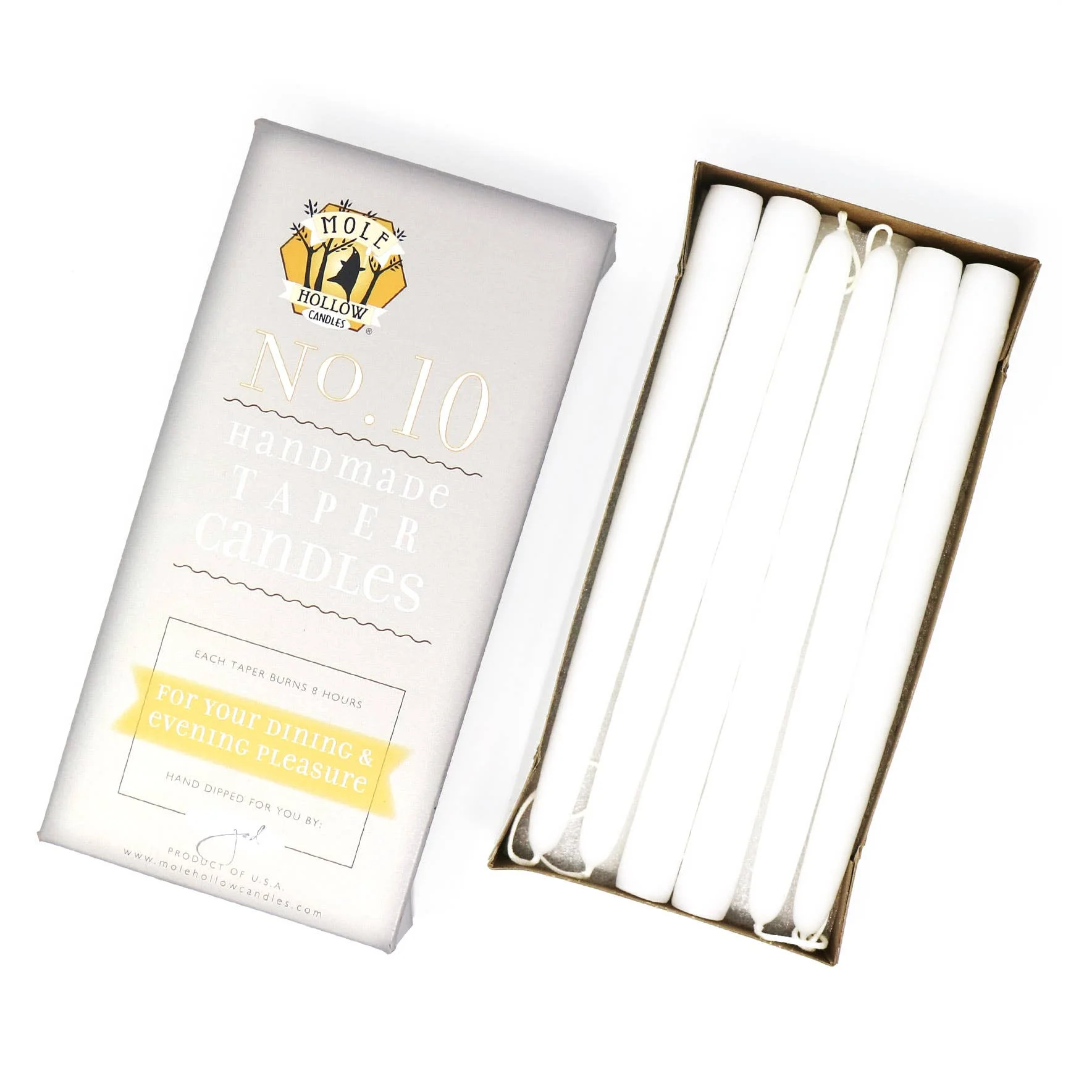 10" Hand Dipped Unscented Taper Candles - 39 Colors USA Made - Image 2