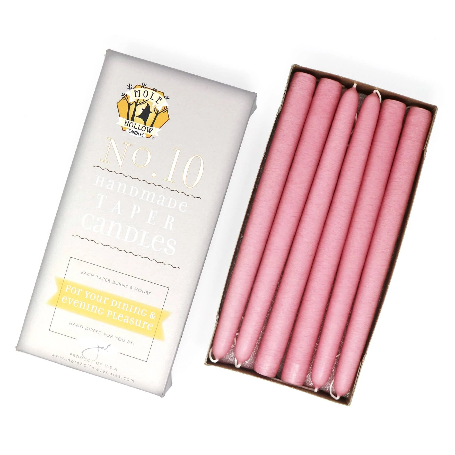 10" Hand Dipped Unscented Taper Candles - 39 Colors USA Made - Image 22