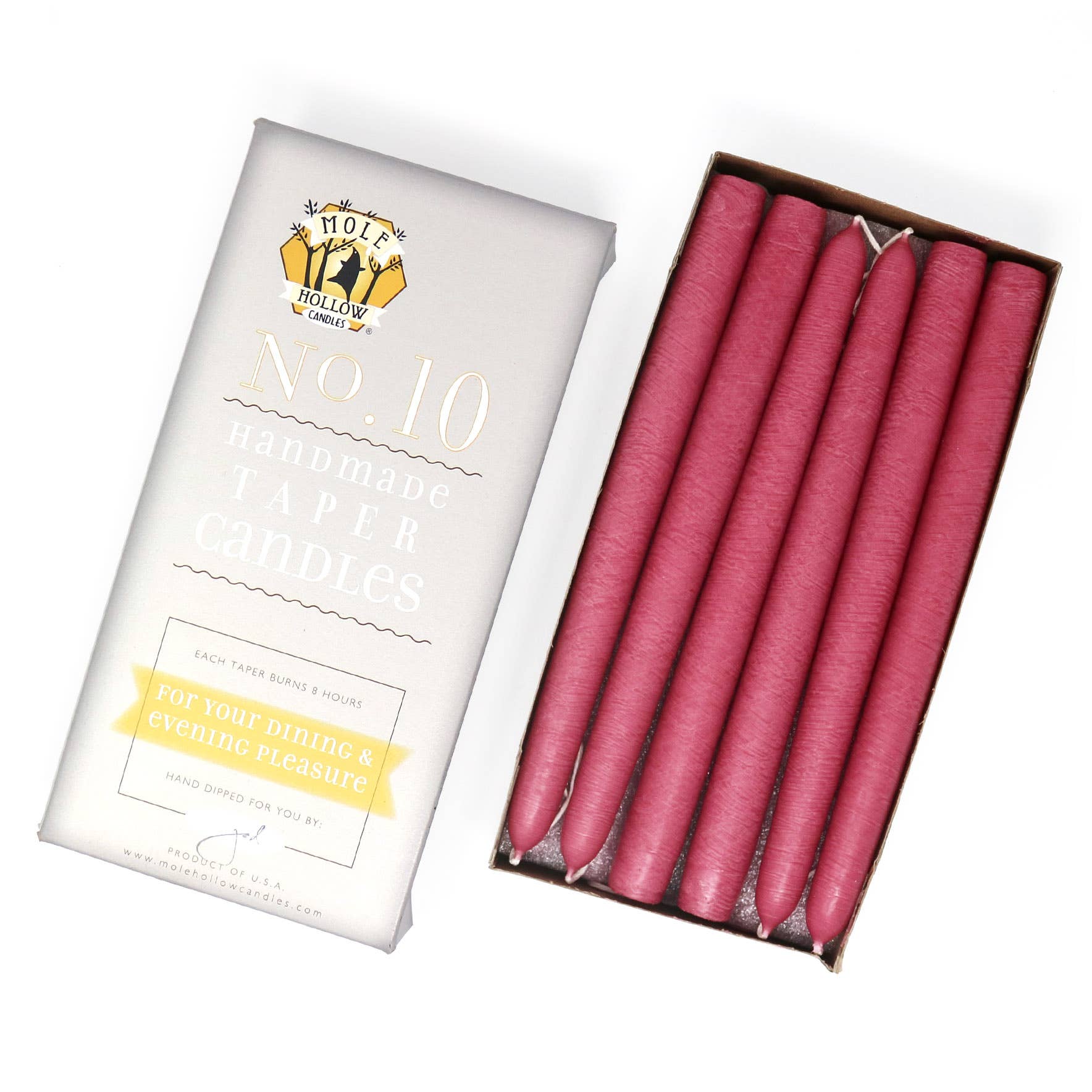 10" Hand Dipped Unscented Taper Candles - 39 Colors USA Made - Image 23