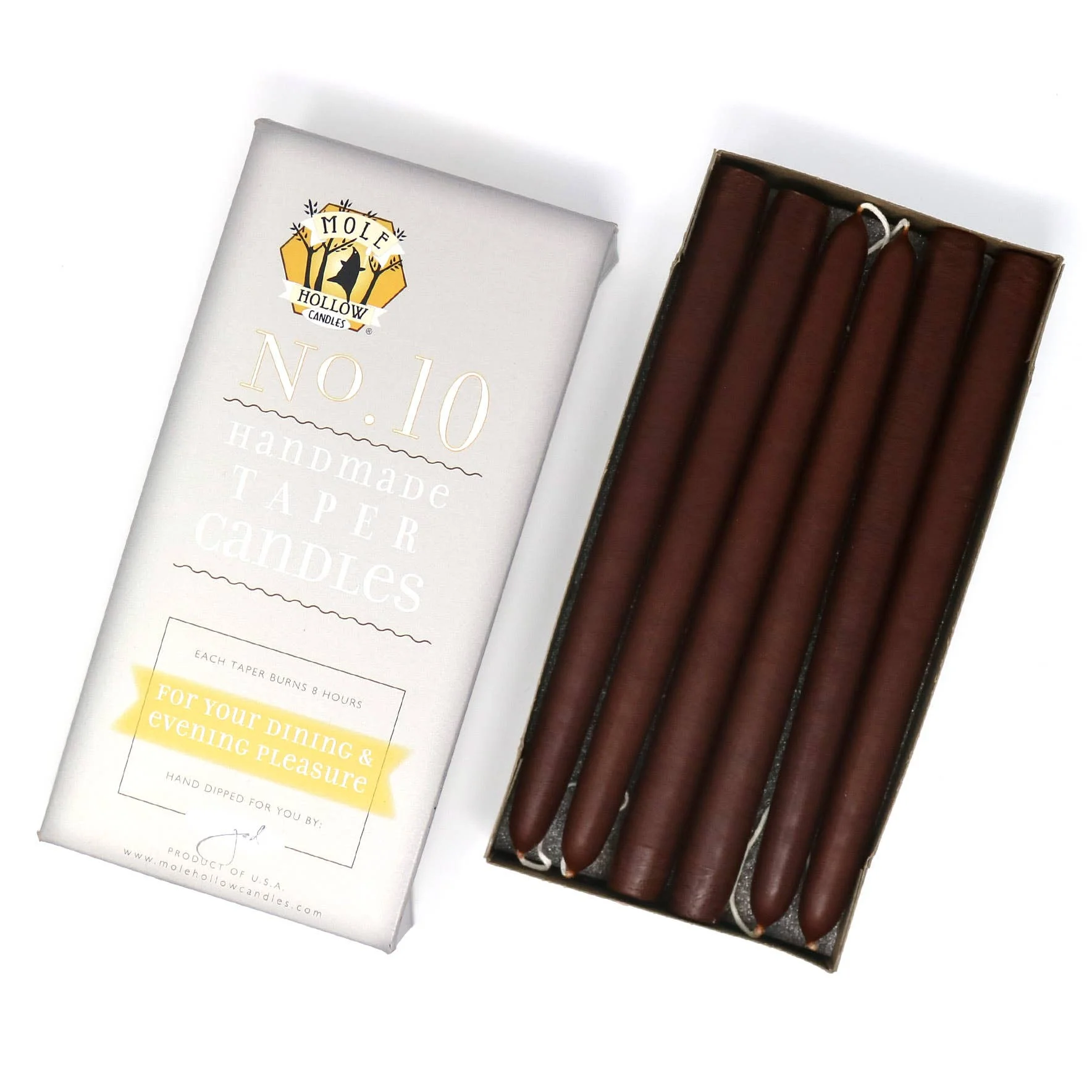 10" Hand Dipped Unscented Taper Candles - 39 Colors USA Made - Image 25