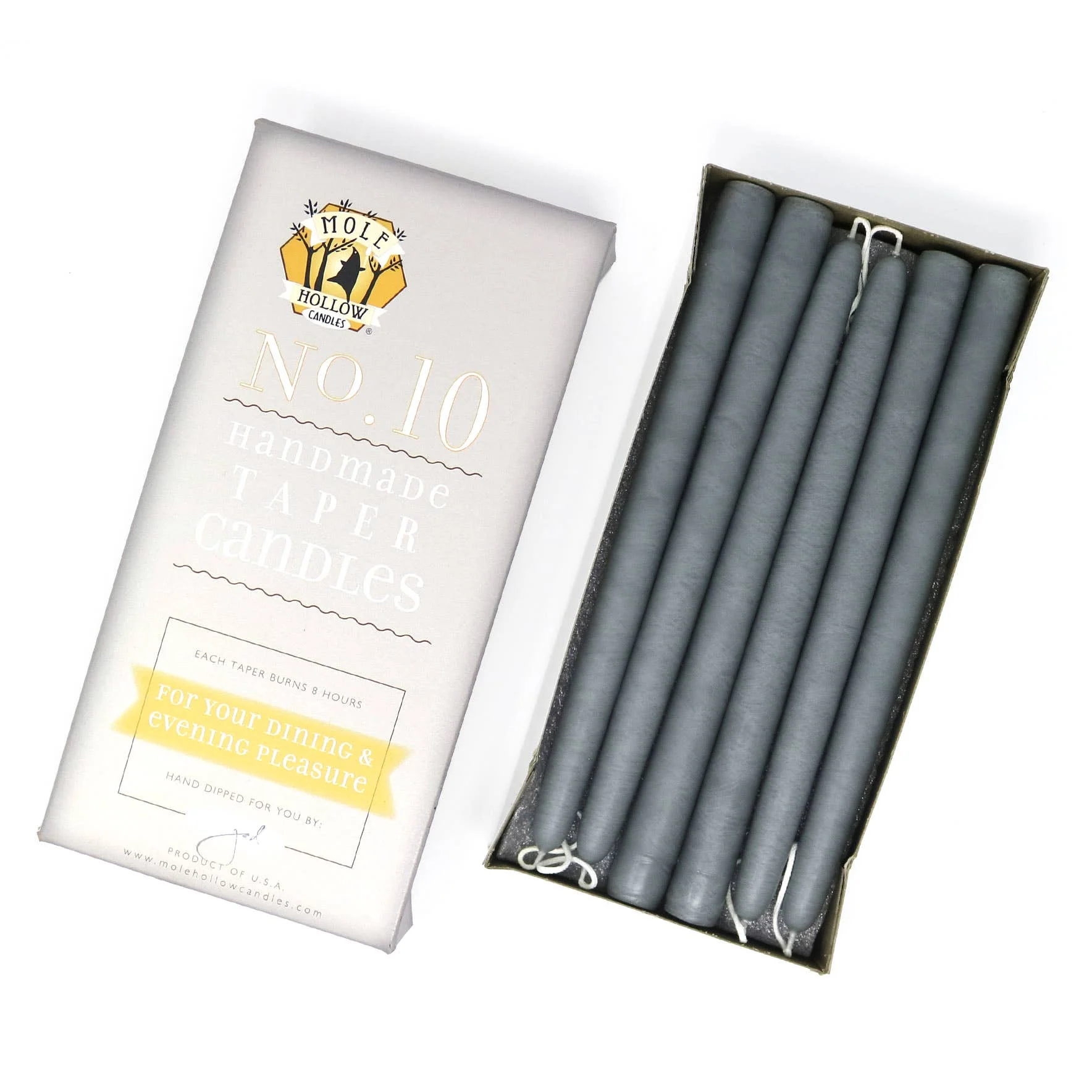 10" Hand Dipped Unscented Taper Candles - 39 Colors USA Made - Image 3
