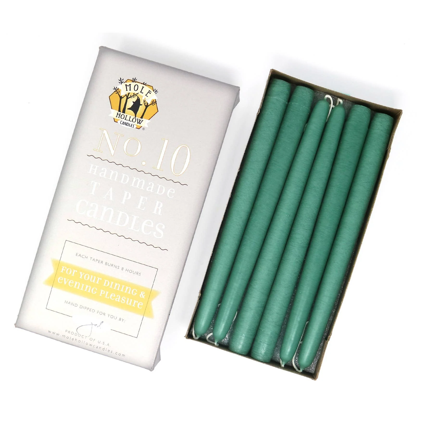 10" Hand Dipped Unscented Taper Candles - 39 Colors USA Made - Image 35