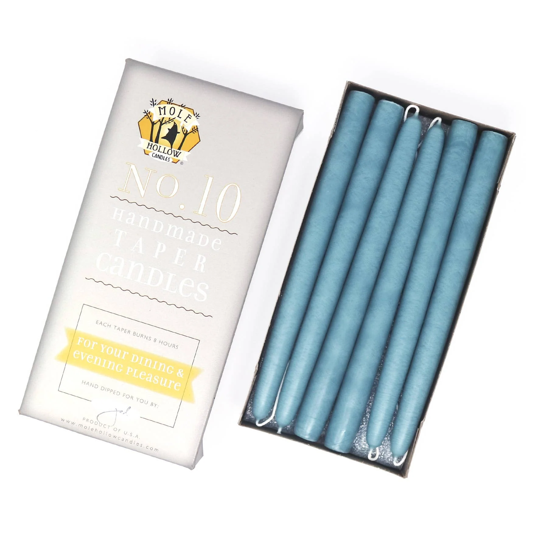 10" Hand Dipped Unscented Taper Candles - 39 Colors USA Made - Image 37
