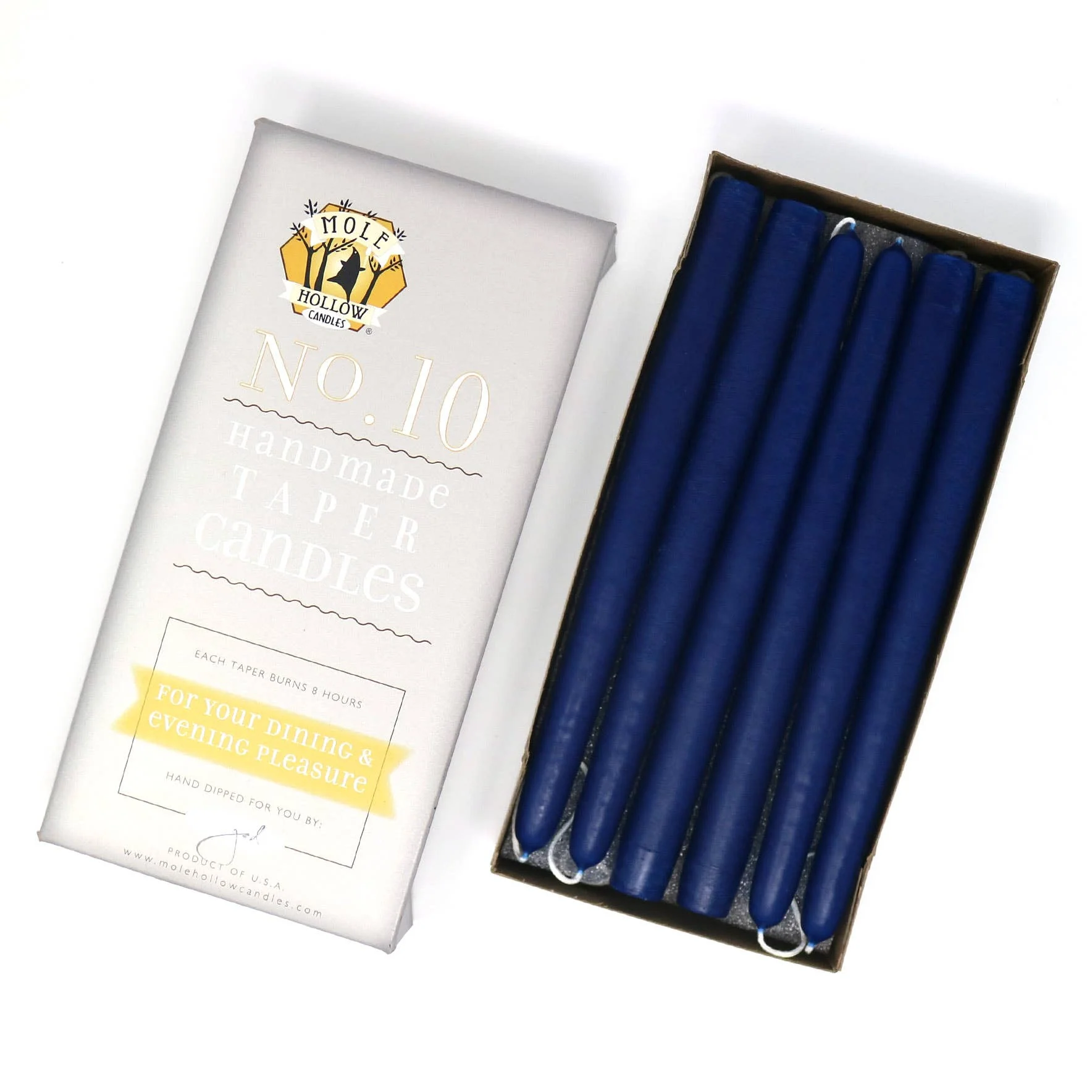 10" Hand Dipped Unscented Taper Candles - 39 Colors USA Made - Image 38