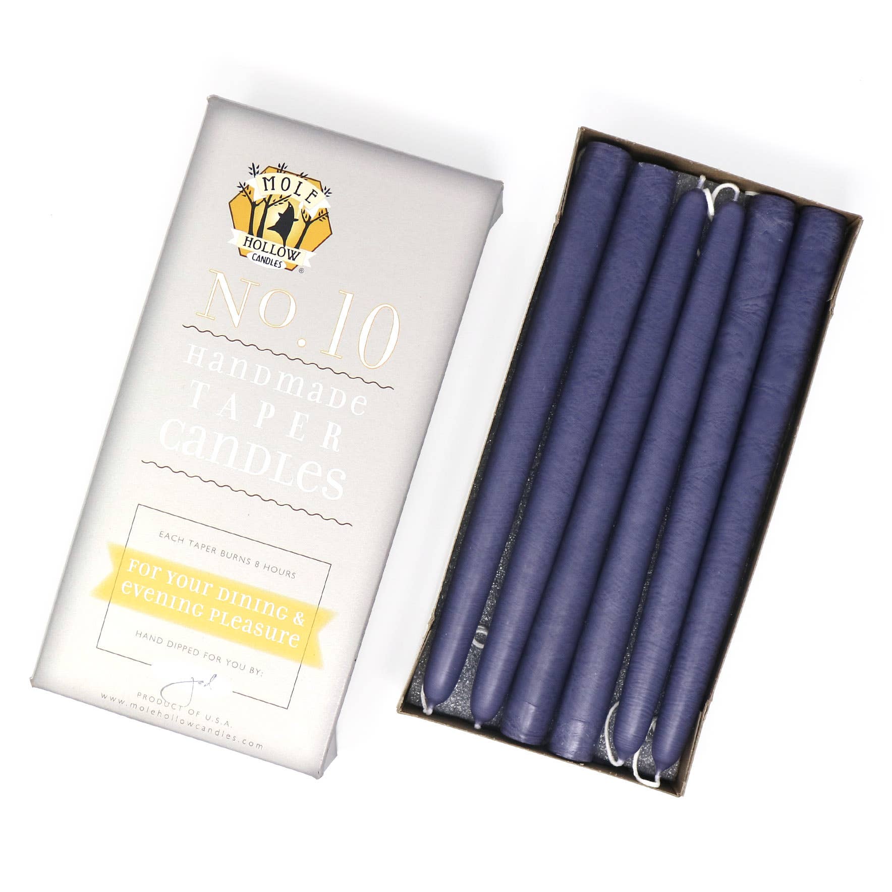 10" Hand Dipped Unscented Taper Candles - 39 Colors USA Made - Image 39