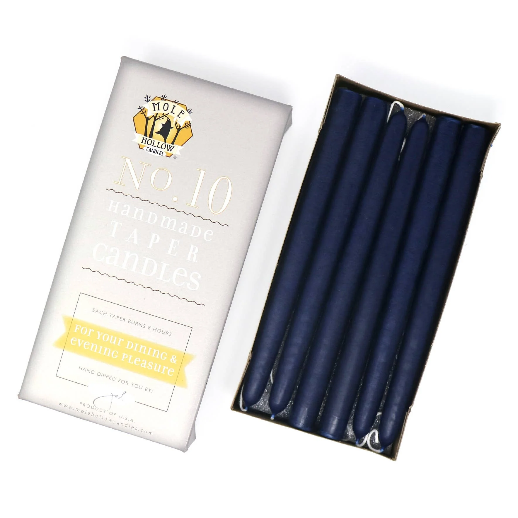 10" Hand Dipped Unscented Taper Candles - 39 Colors USA Made - Image 4