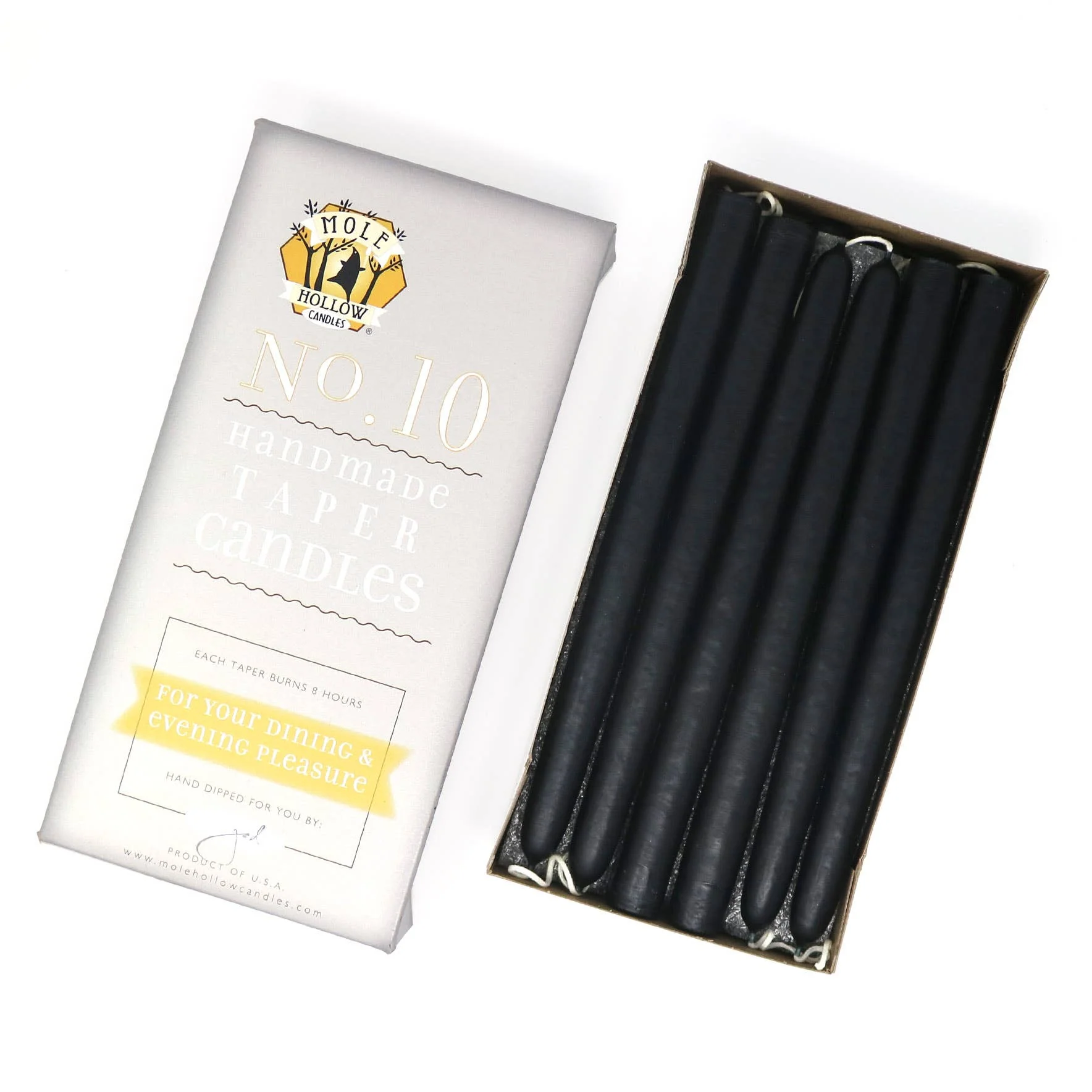 10" Hand Dipped Unscented Taper Candles - 39 Colors USA Made - Image 42