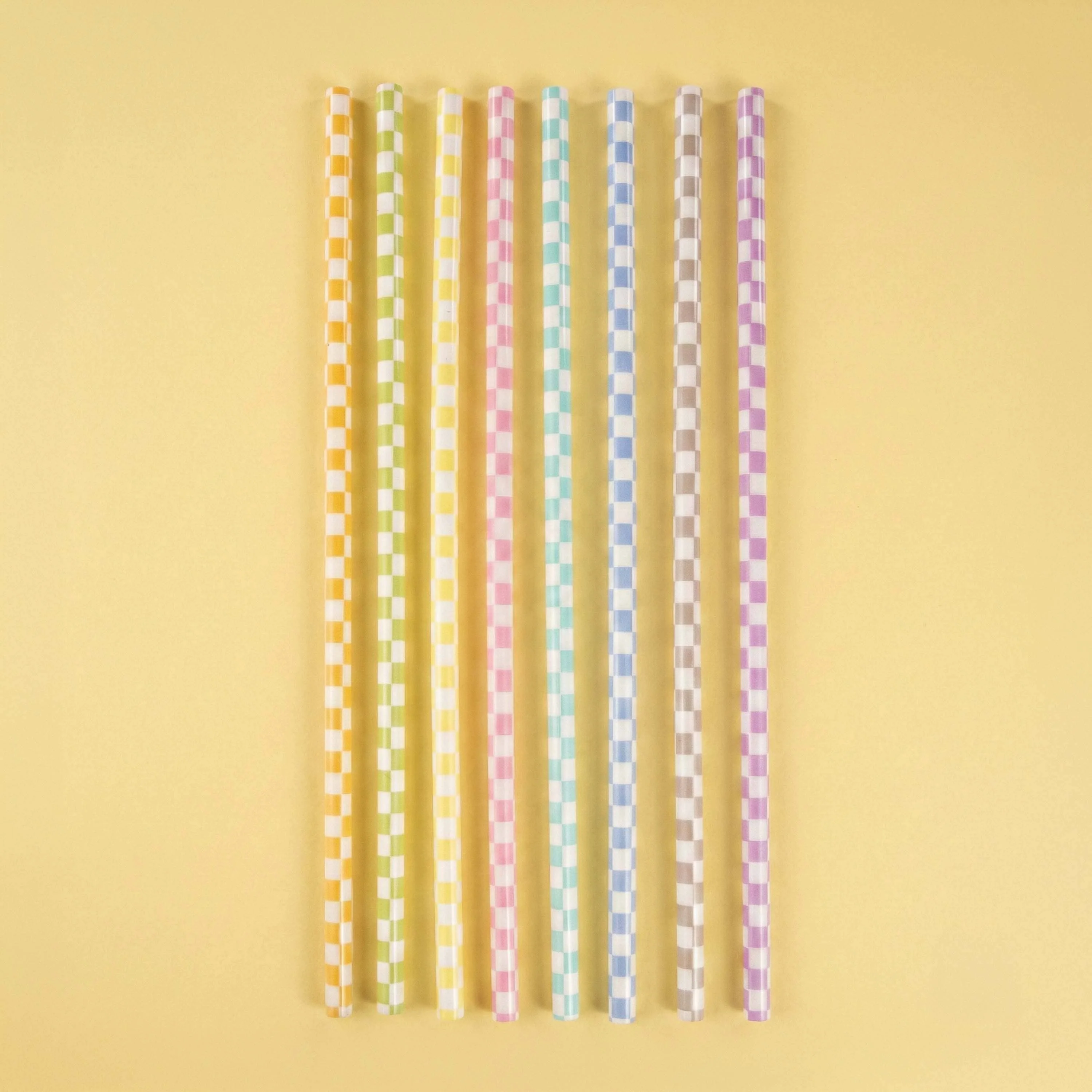 Checkered Reusable Straws - 24 Pack - Image 2
