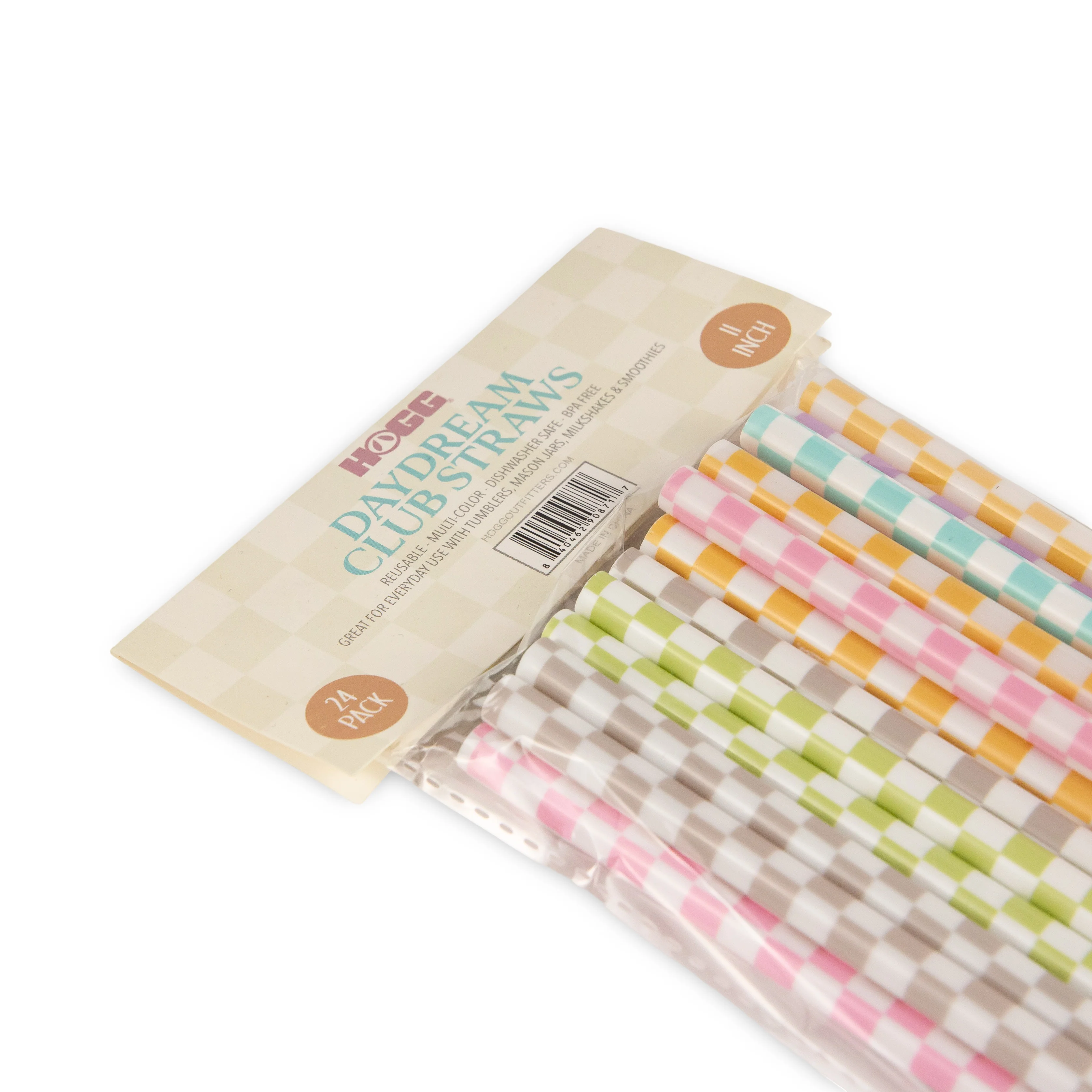 Checkered Reusable Straws - 24 Pack - Image 3