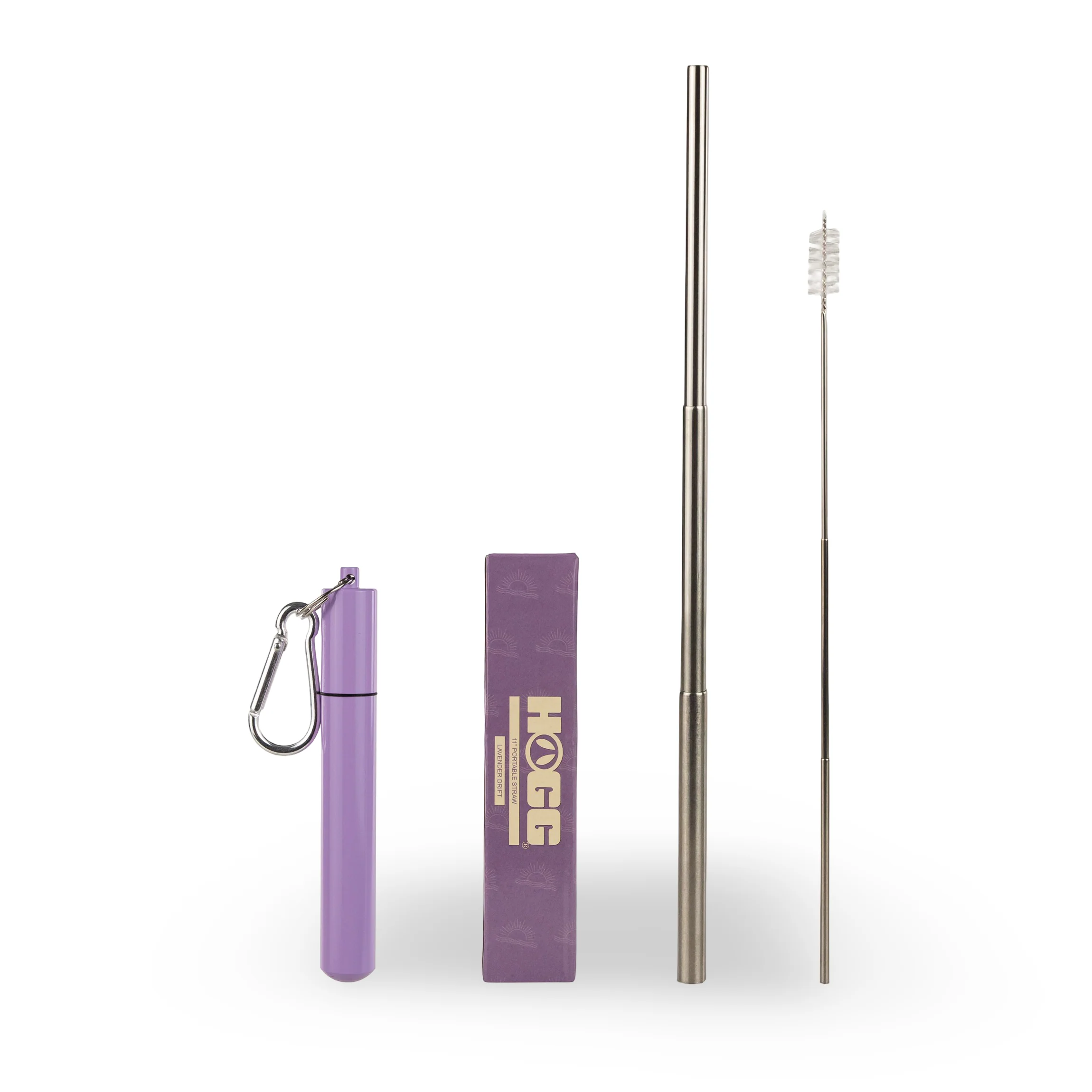 Collapsable Metal Straw Keychain w/ Cleaner - Image 3
