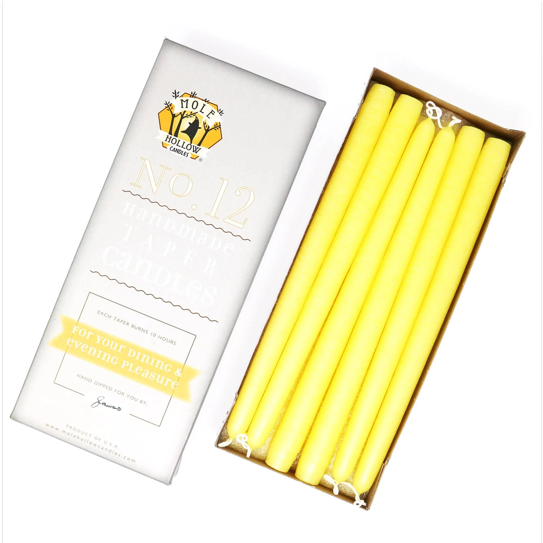 12" Hand Dipped Unscented Taper Candles - 39 Colors USA Made - Image 10