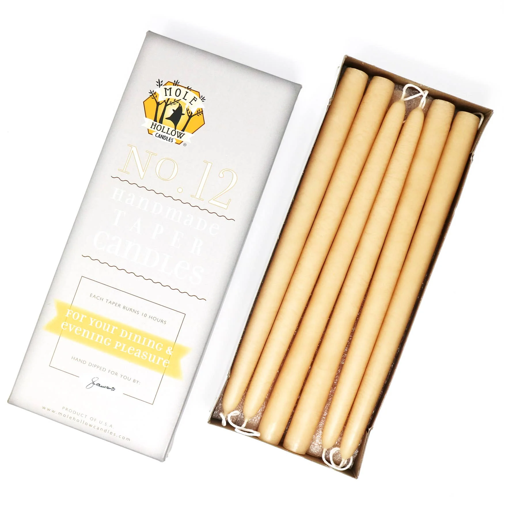 12" Hand Dipped Unscented Taper Candles - 39 Colors USA Made - Image 11