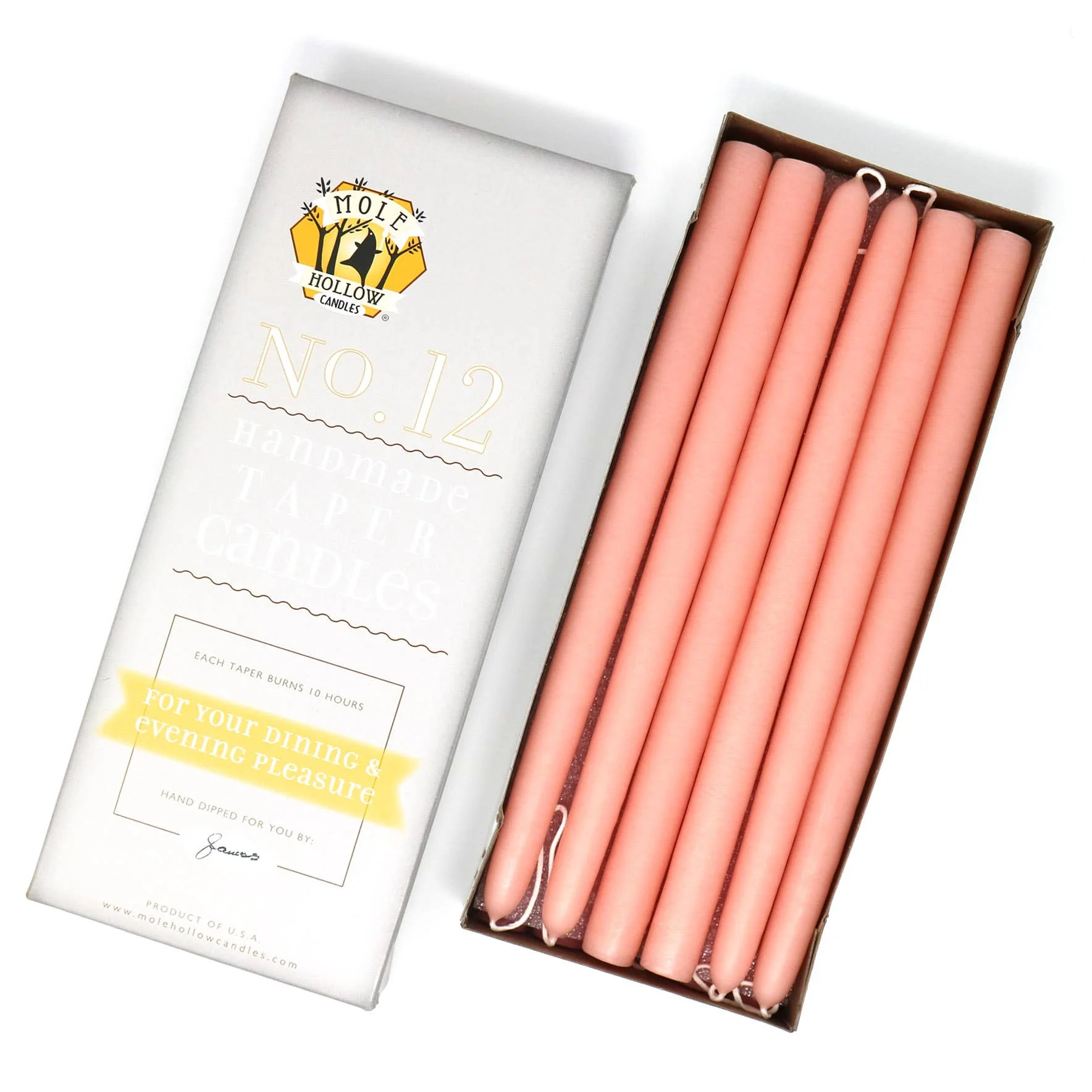 12" Hand Dipped Unscented Taper Candles - 39 Colors USA Made - Image 12