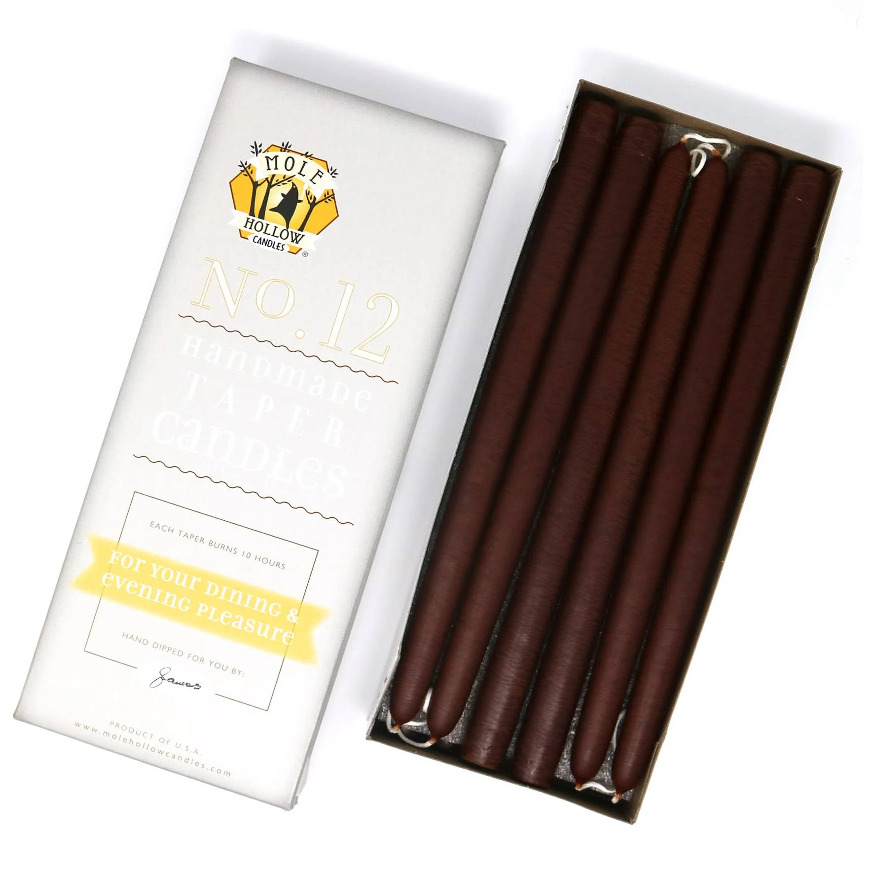 12" Hand Dipped Unscented Taper Candles - 39 Colors USA Made - Image 17