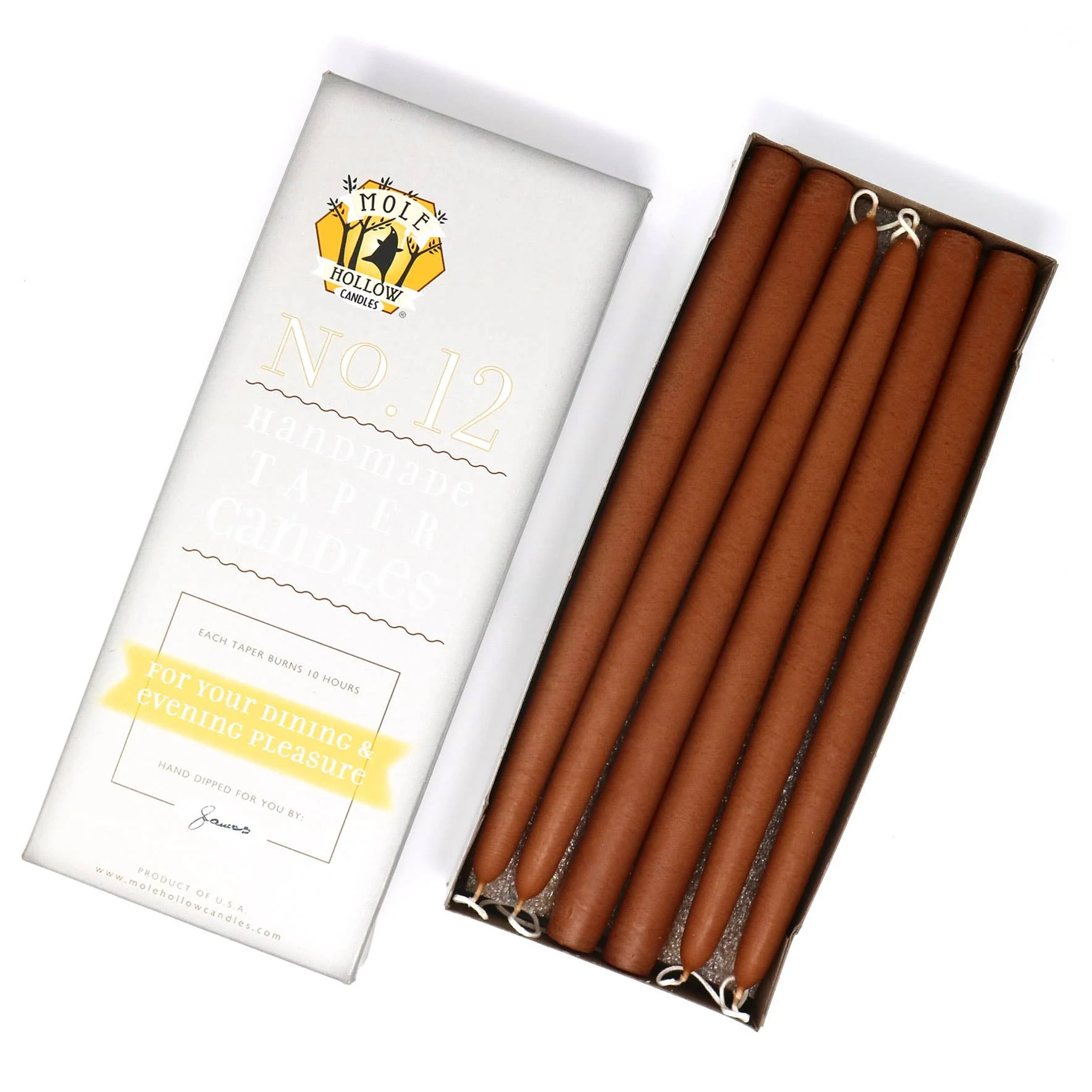 12" Hand Dipped Unscented Taper Candles - 39 Colors USA Made - Image 20
