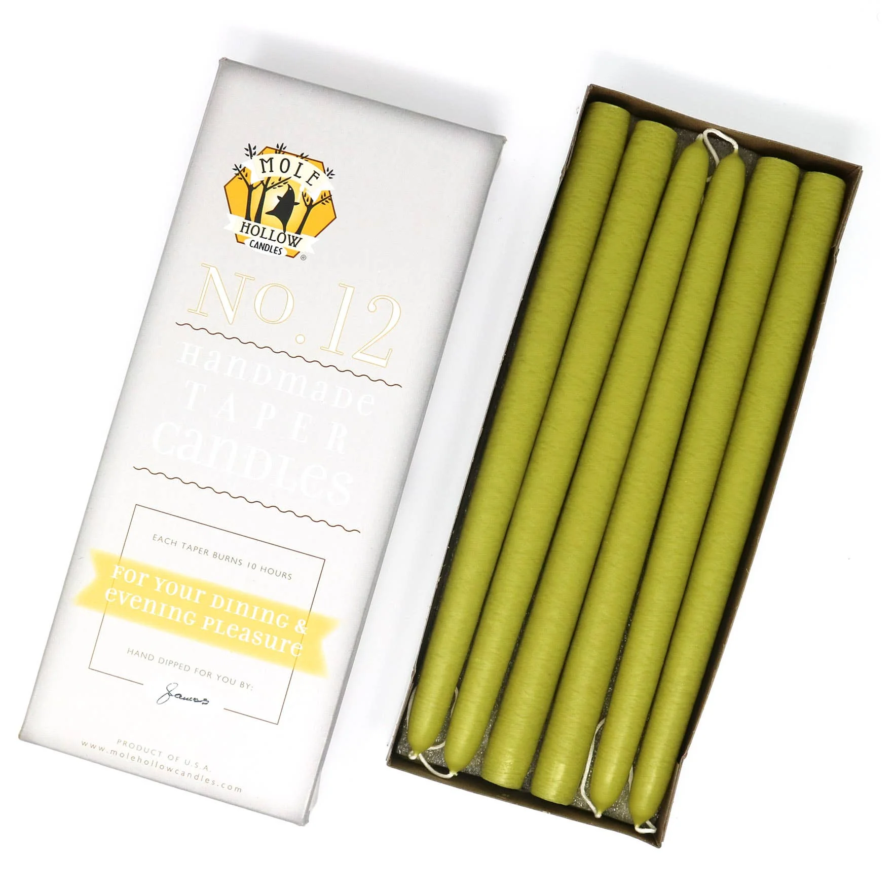 12" Hand Dipped Unscented Taper Candles - 39 Colors USA Made - Image 23