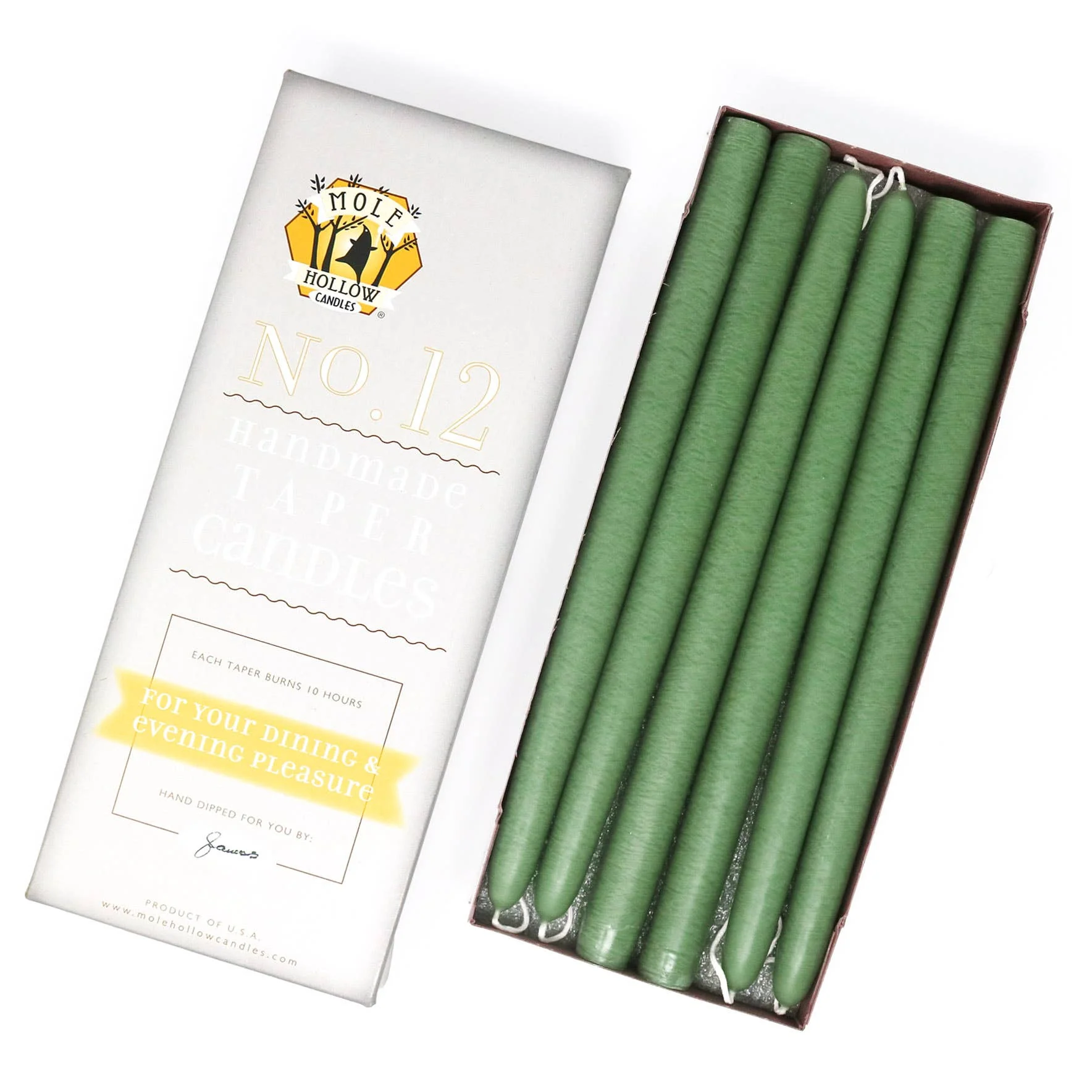 12" Hand Dipped Unscented Taper Candles - 39 Colors USA Made - Image 26