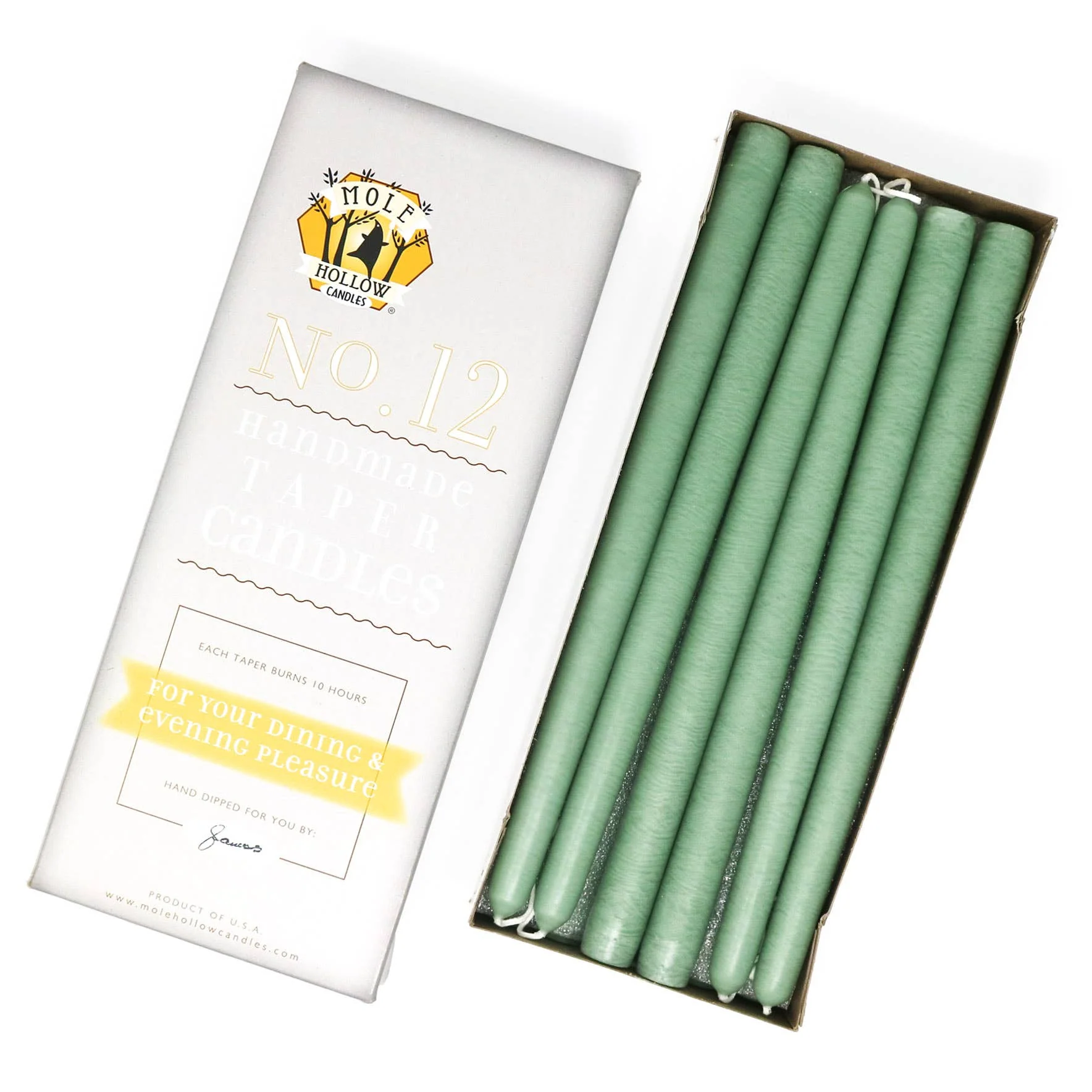 12" Hand Dipped Unscented Taper Candles - 39 Colors USA Made - Image 27