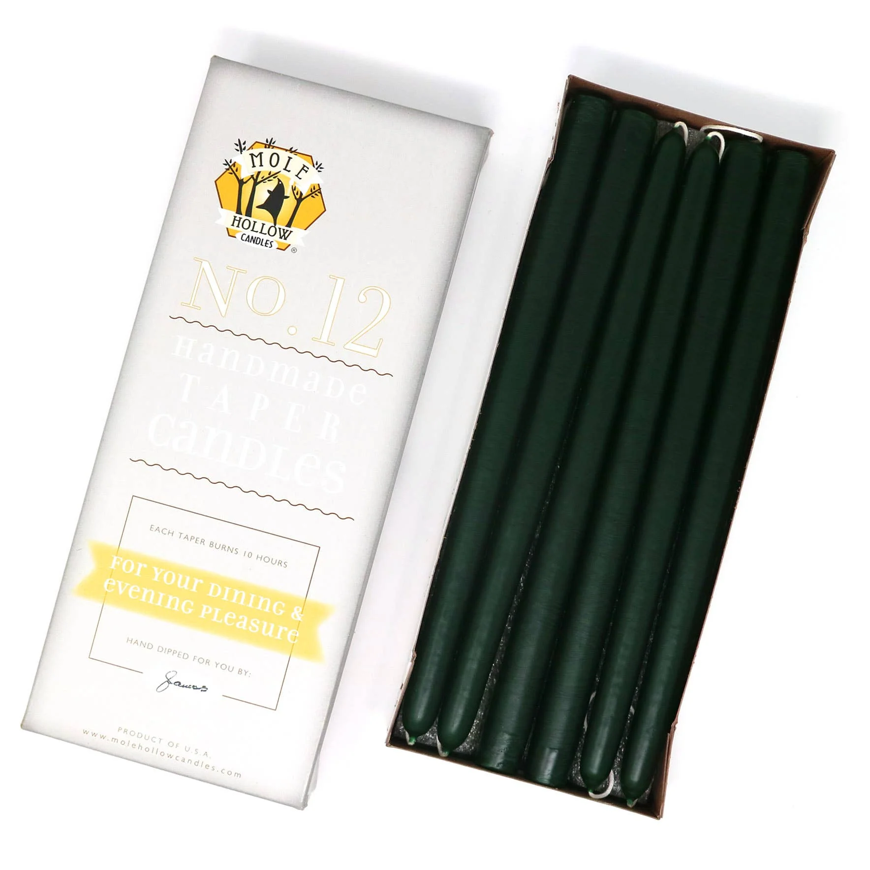 12" Hand Dipped Unscented Taper Candles - 39 Colors USA Made - Image 28