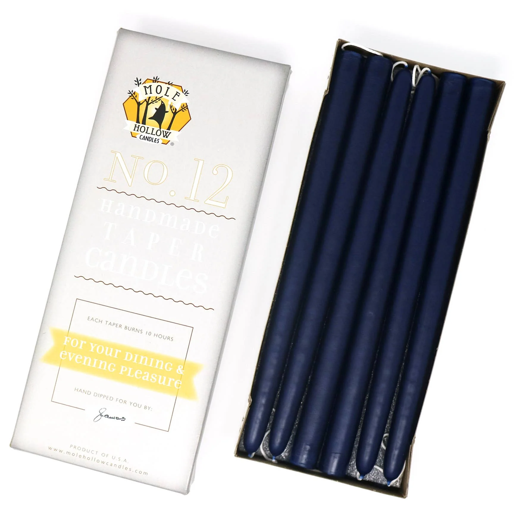 12" Hand Dipped Unscented Taper Candles - 39 Colors USA Made - Image 29