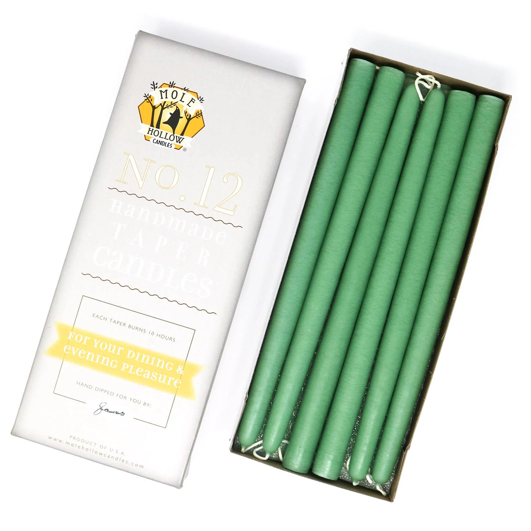 12" Hand Dipped Unscented Taper Candles - 39 Colors USA Made - Image 31