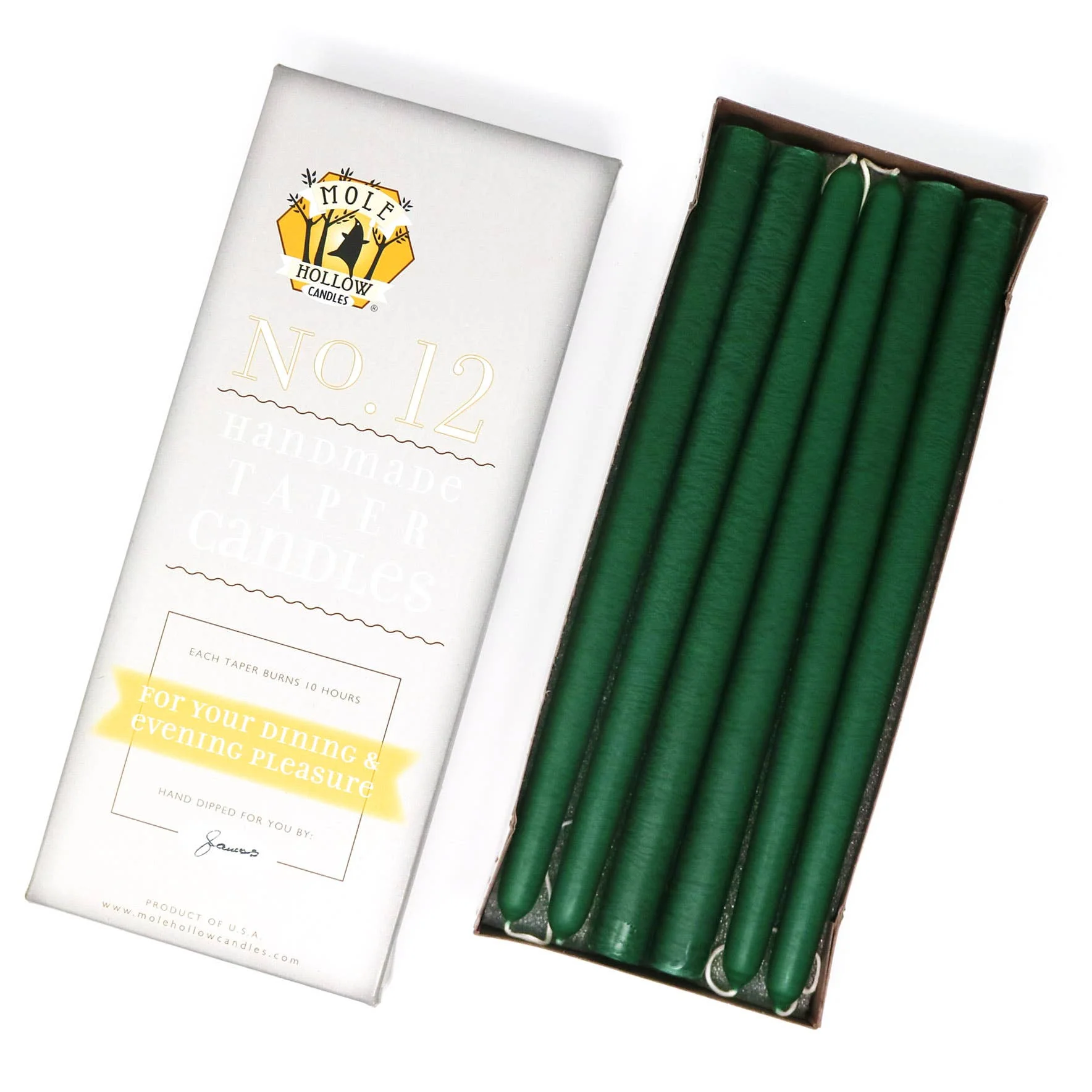 12" Hand Dipped Unscented Taper Candles - 39 Colors USA Made - Image 32