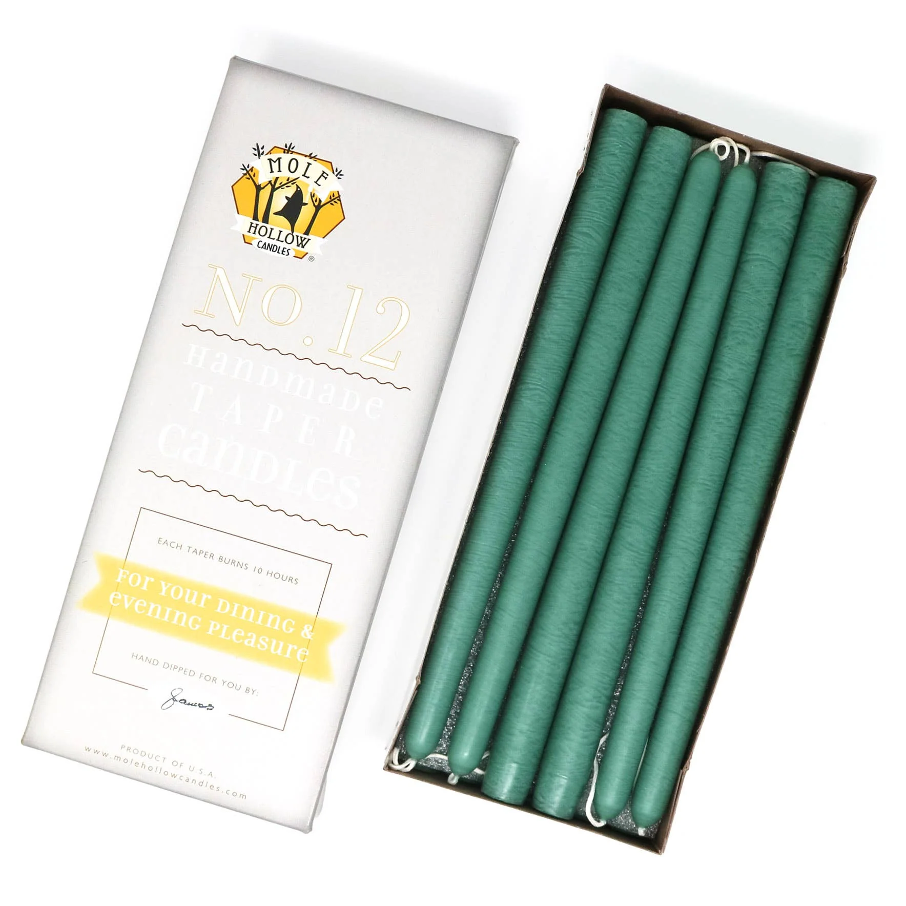 12" Hand Dipped Unscented Taper Candles - 39 Colors USA Made - Image 33