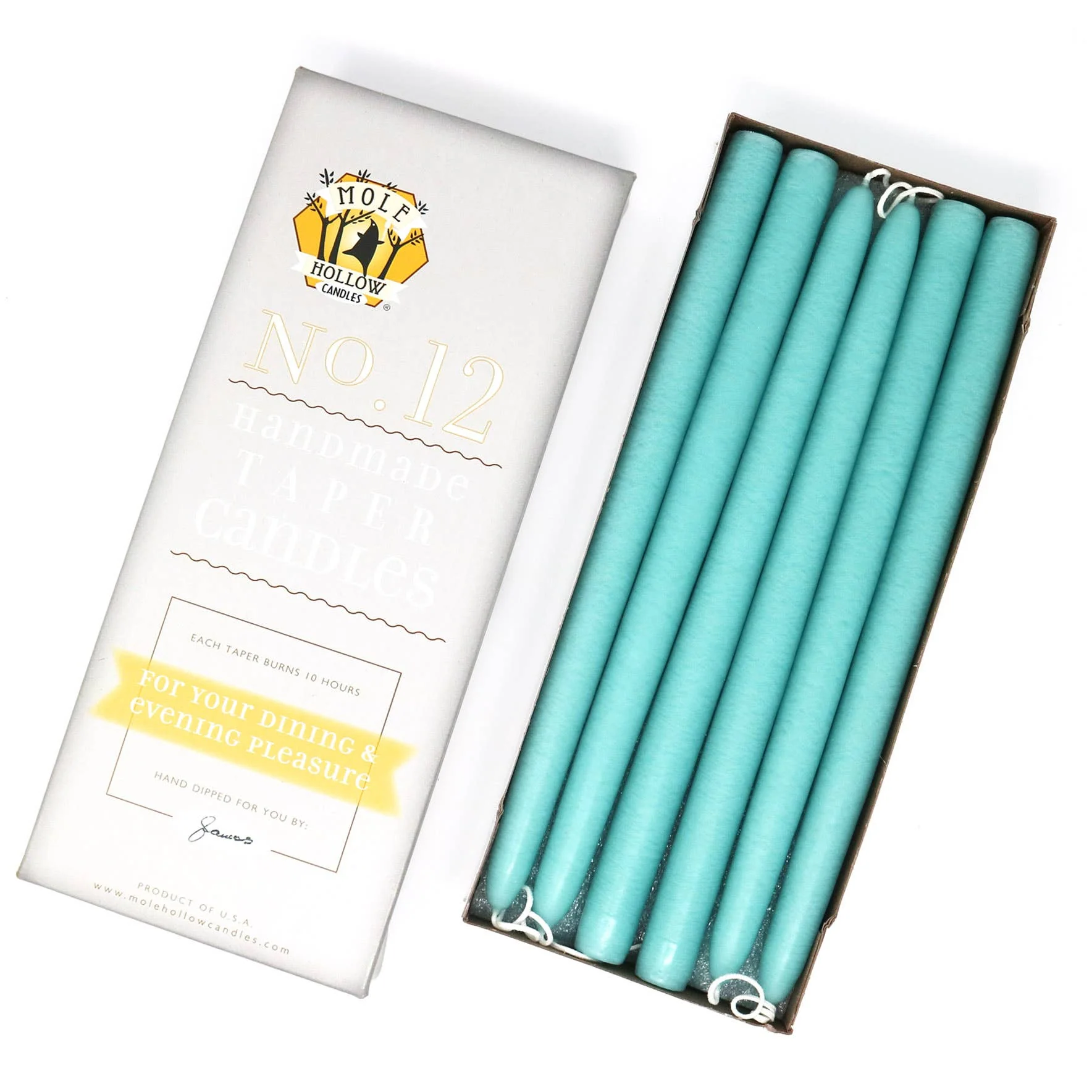 12" Hand Dipped Unscented Taper Candles - 39 Colors USA Made - Image 34
