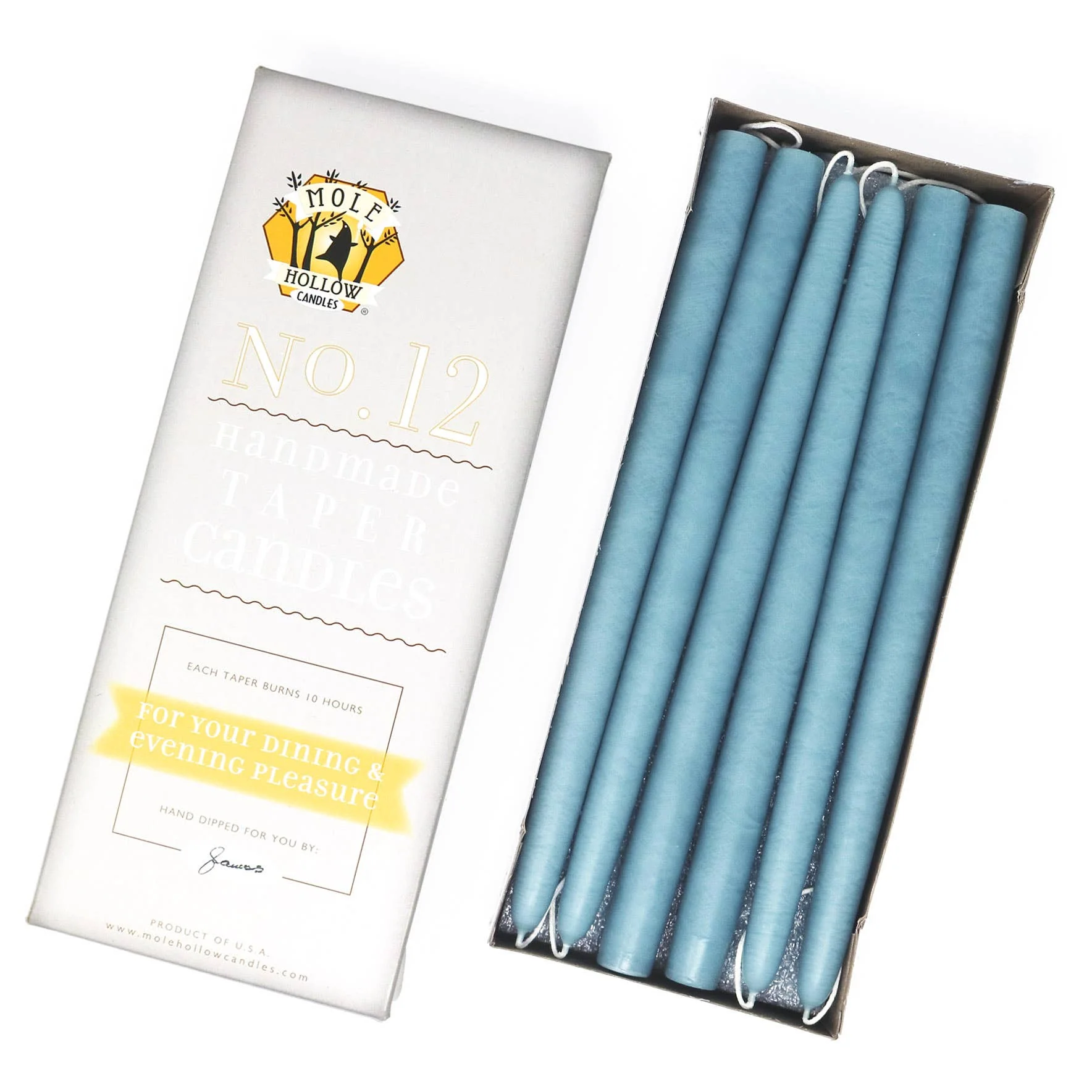 12" Hand Dipped Unscented Taper Candles - 39 Colors USA Made - Image 35