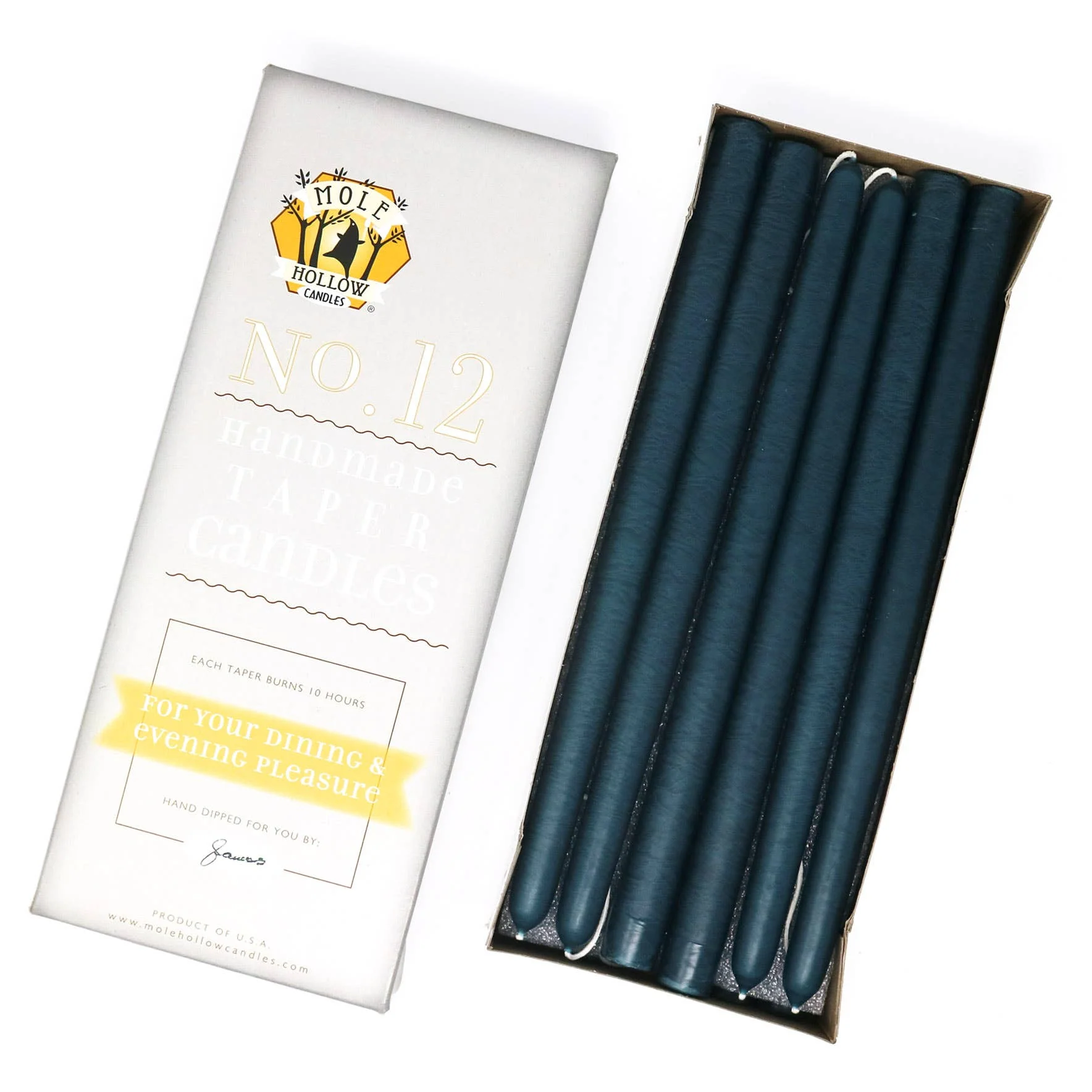 12" Hand Dipped Unscented Taper Candles - 39 Colors USA Made - Image 37