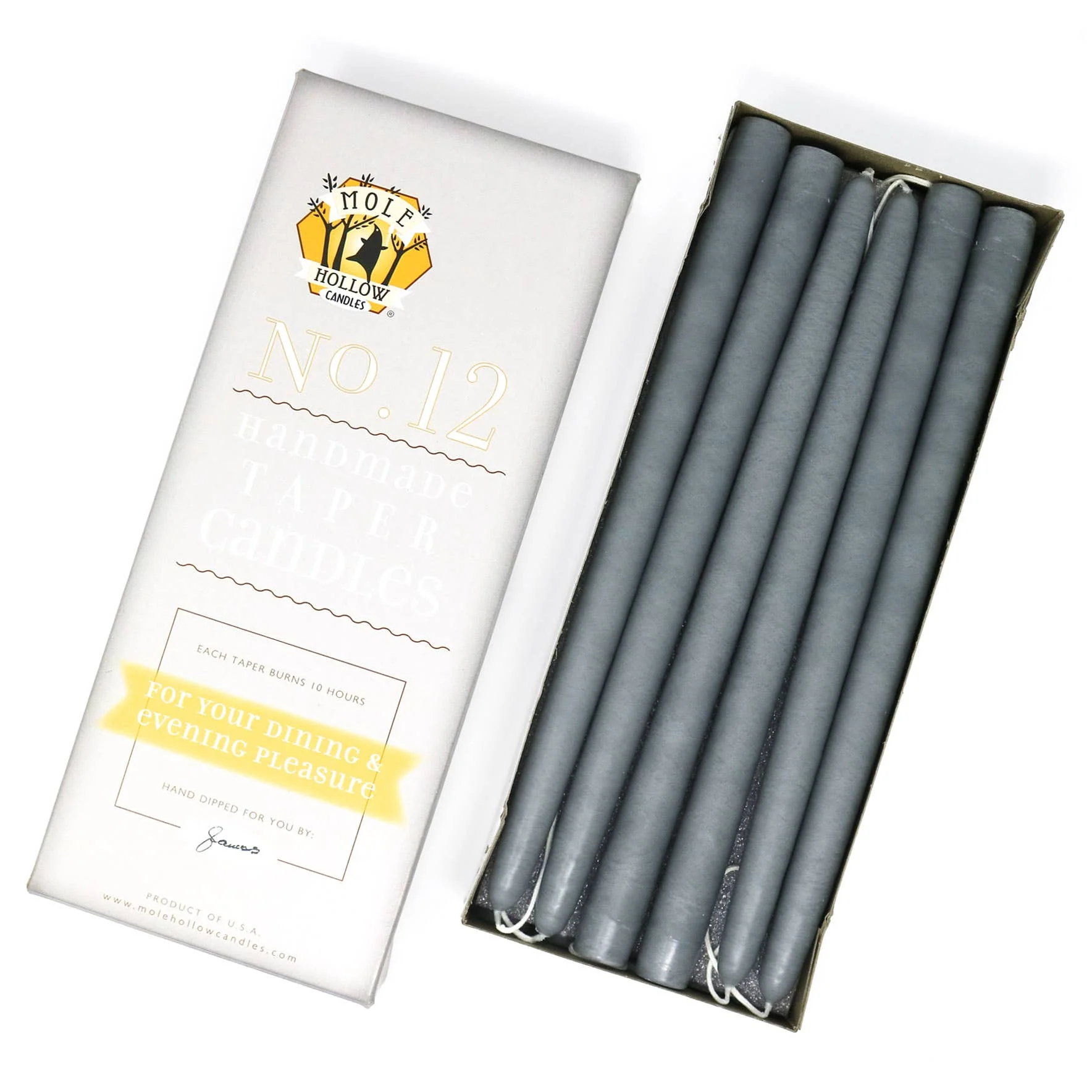 12" Hand Dipped Unscented Taper Candles - 39 Colors USA Made - Image 41
