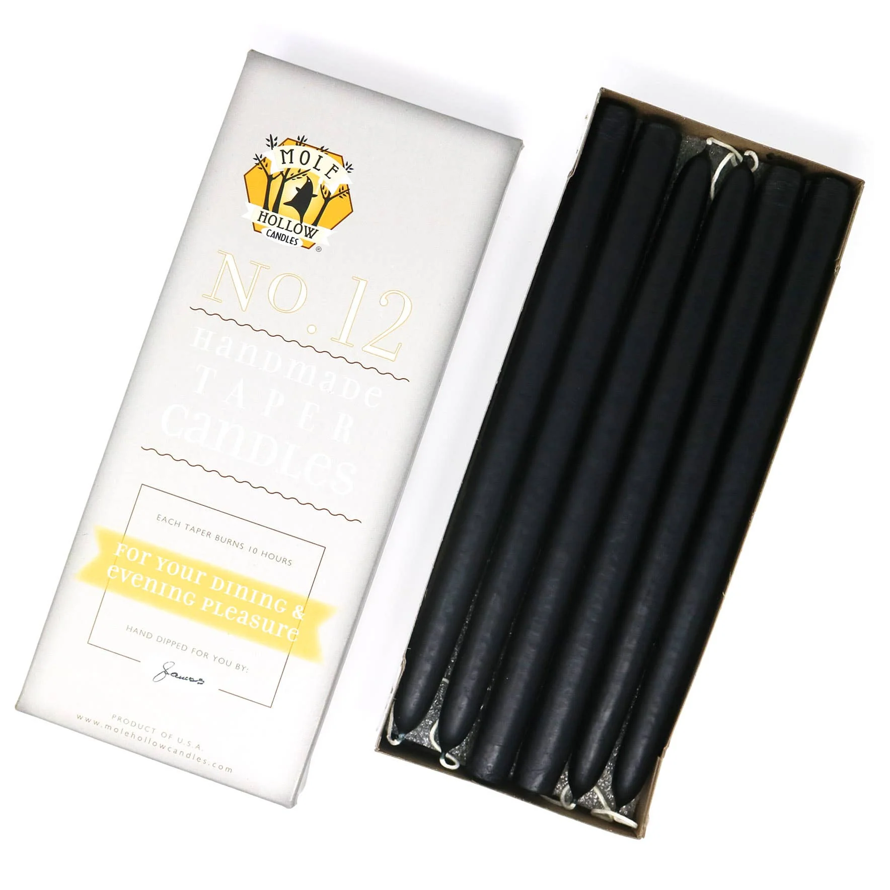 12" Hand Dipped Unscented Taper Candles - 39 Colors USA Made - Image 42