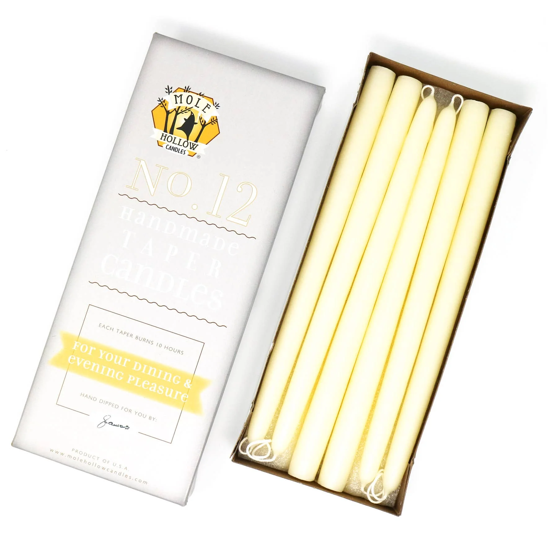 12" Hand Dipped Unscented Taper Candles - 39 Colors USA Made - Image 8