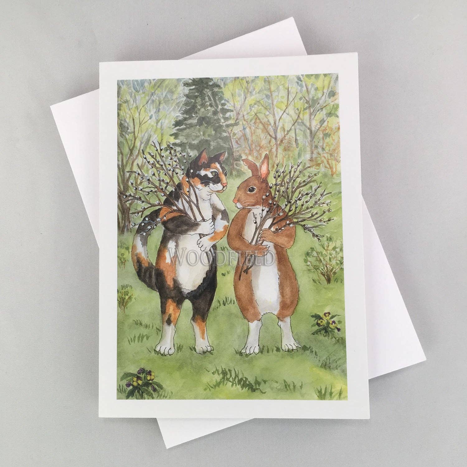 #15 - Gathering Pussywillows Notecard - Image 2