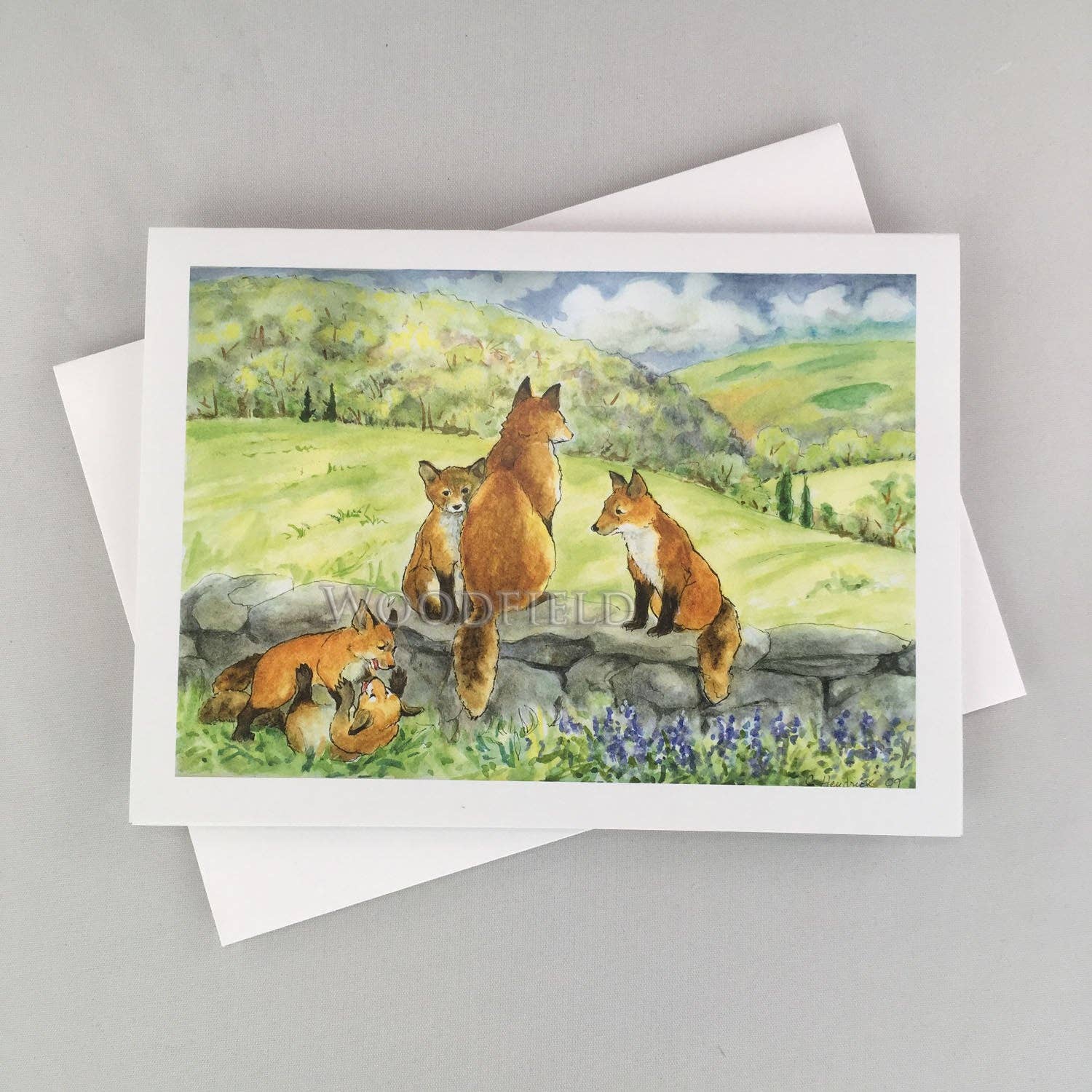 #19 - Spring Foxes Notecard - Image 2