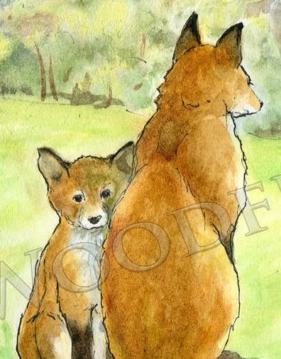 #19 - Spring Foxes Notecard - Image 3