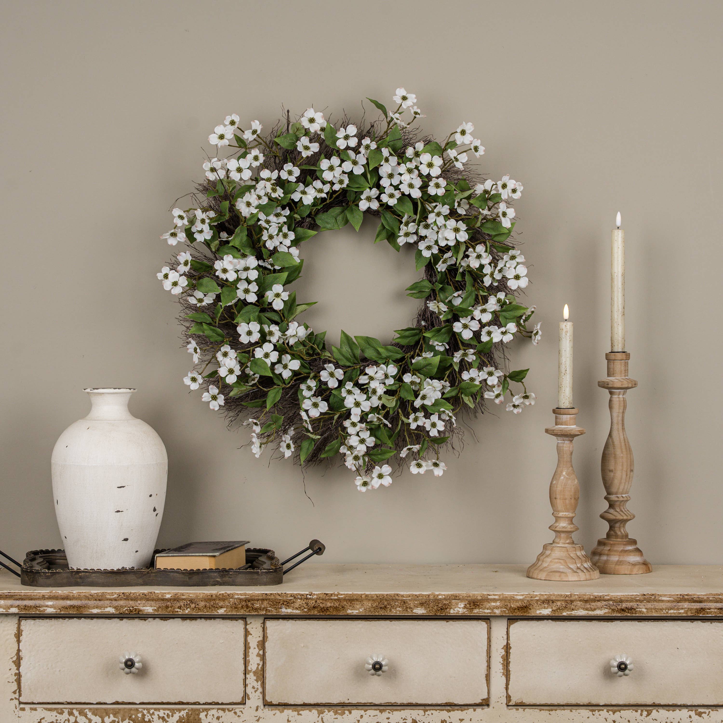 24" DOGWOOD WREATH - Image 2