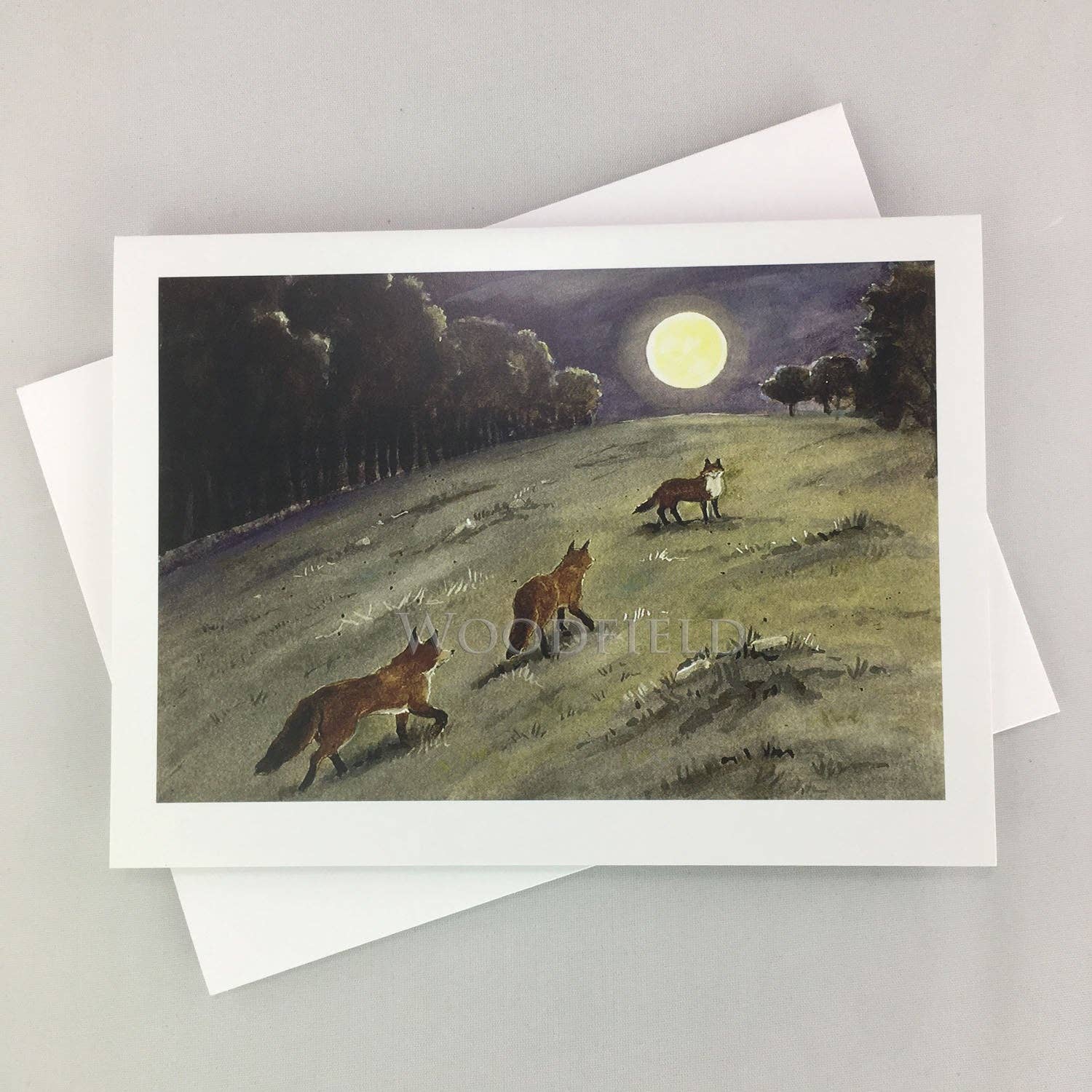 #307 - Foxes Moonlight Notecard - Image 2