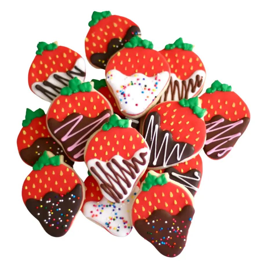 6 Ct. Chocolate Covered Strawberry Cookie Gift Box Set - Image 2