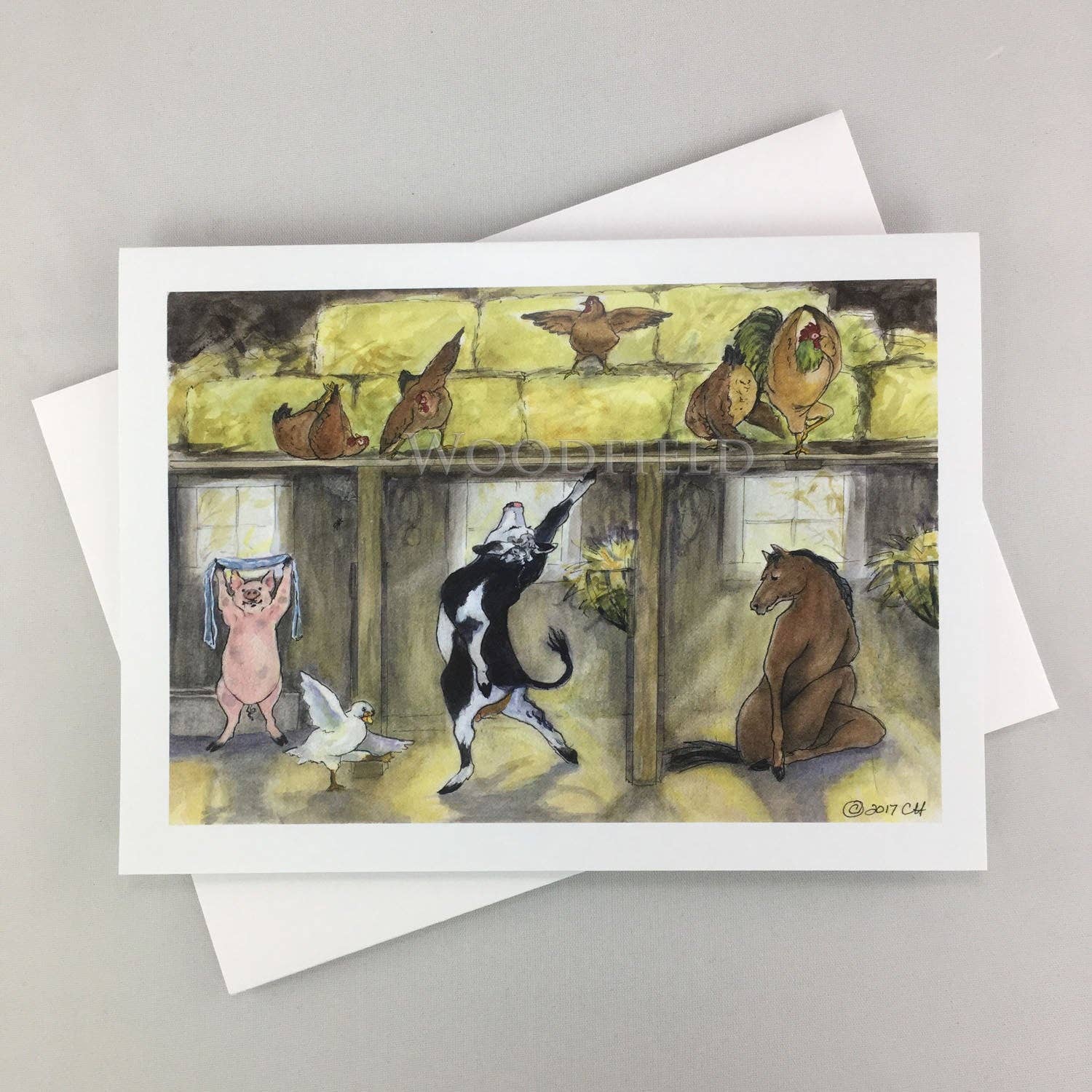 #774 - Barnyard Yoga Notecard - Image 2
