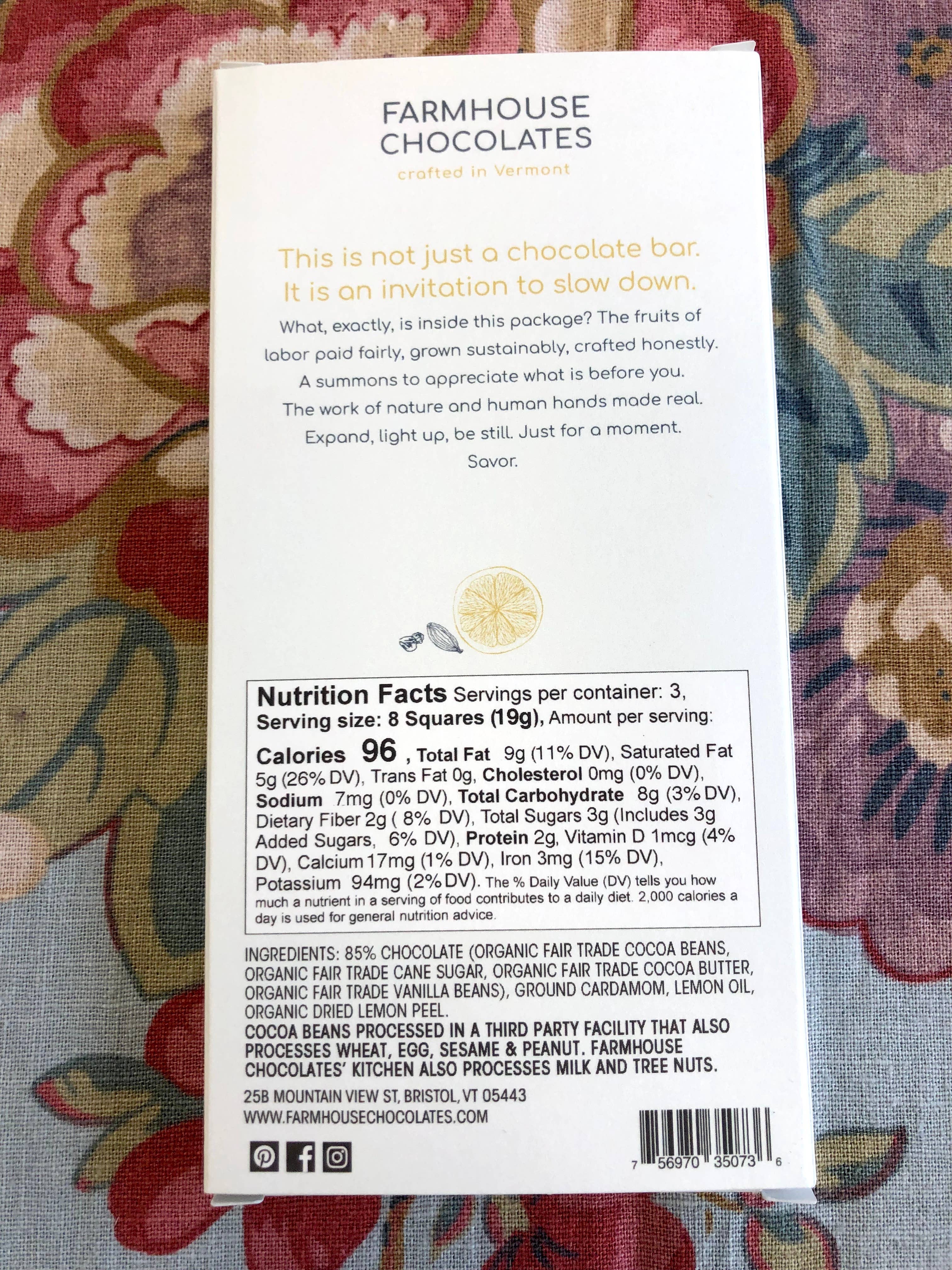 85% Organic Dark Chocolate w/ Cardamom & Lemon - Image 6