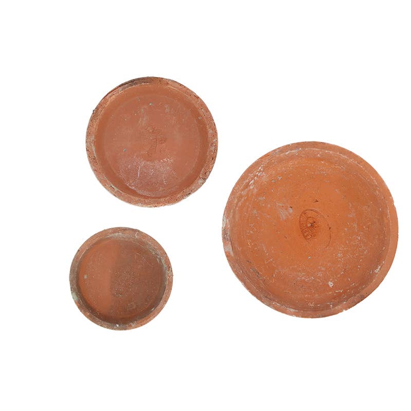 Aged Terracotta Round Saucers - Image 3