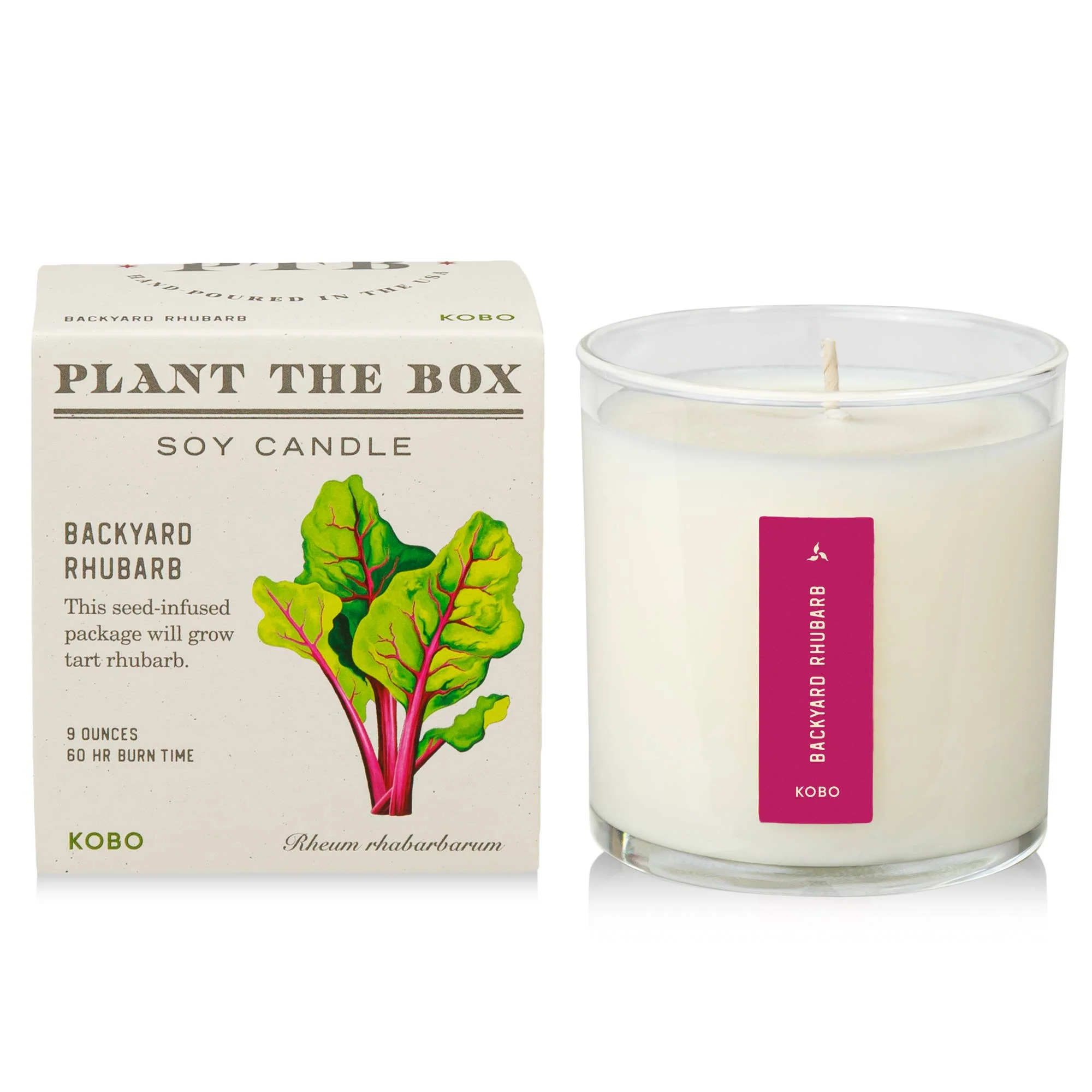 Backyard Rhubarb - Plant the Box Candle - 9oz.