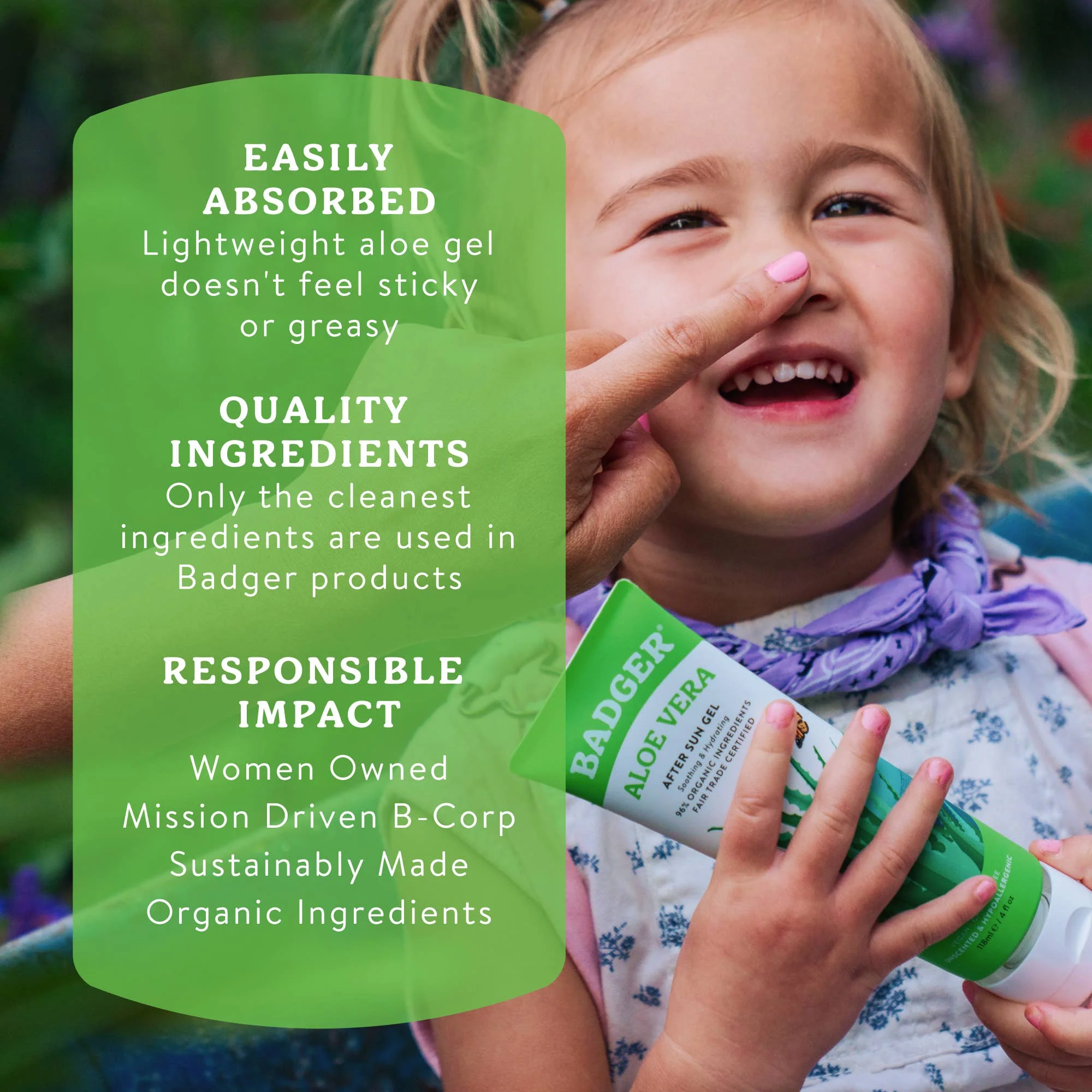 Badger Aloe Vera Gel for Face & Body, Sunburn Relief - Image 6