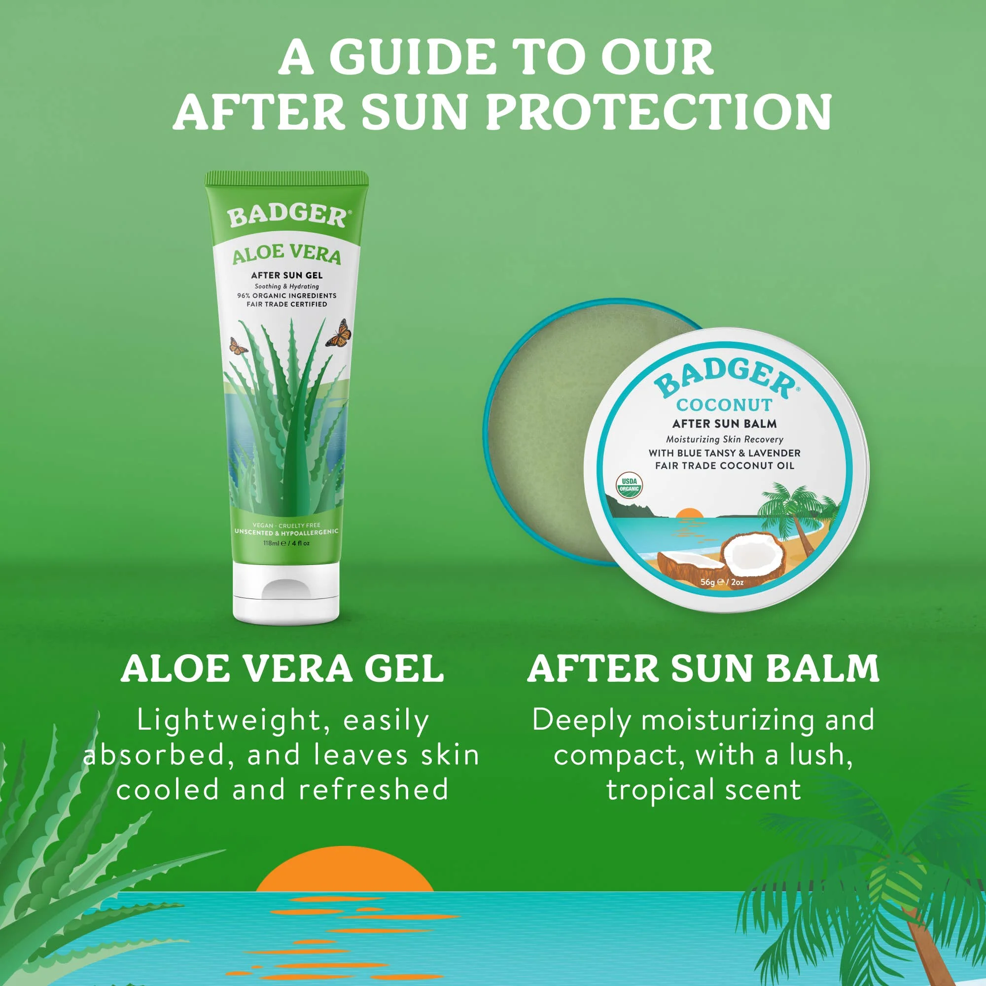 Badger Aloe Vera Gel for Face & Body, Sunburn Relief - Image 7