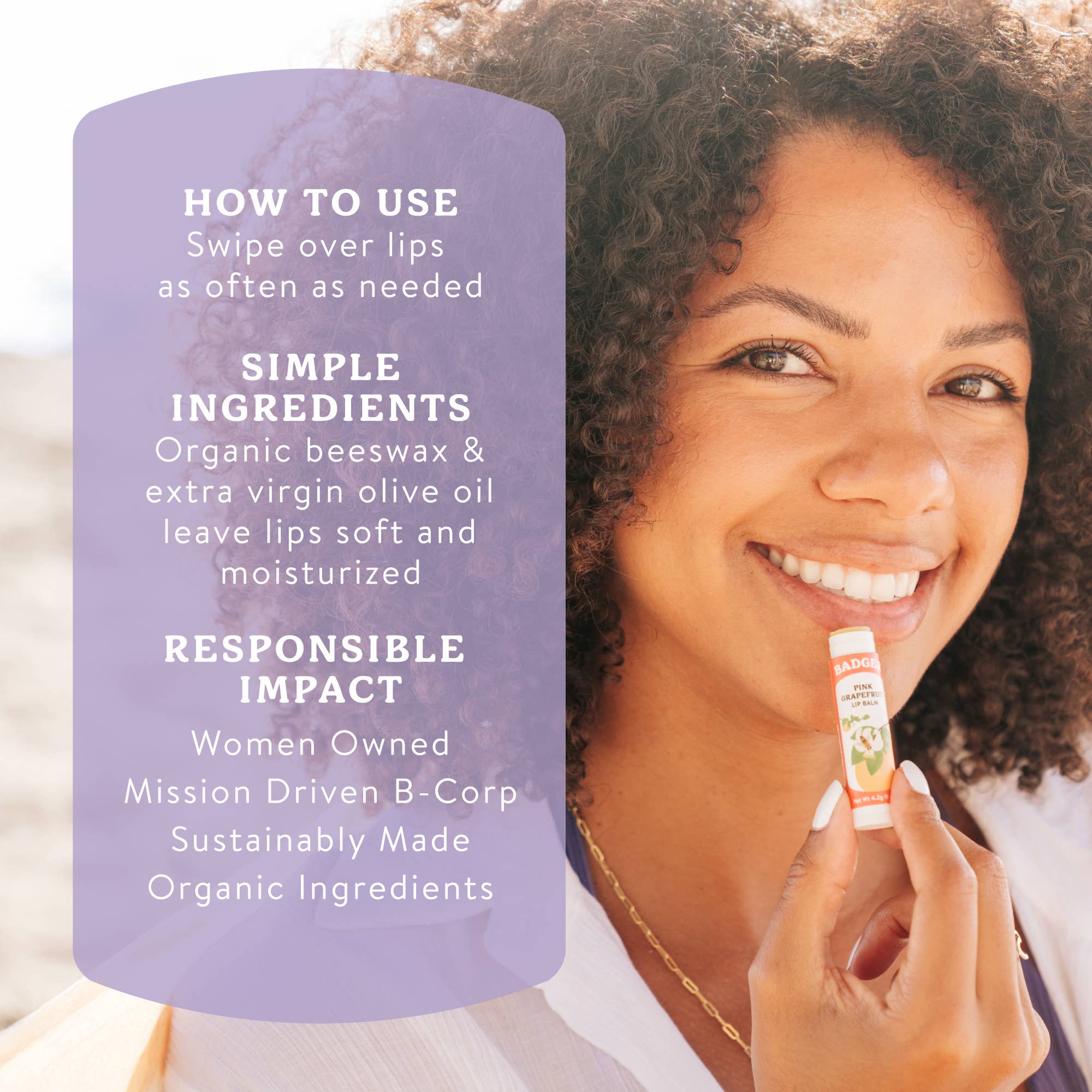 Badger Lavender Orange Classic Lip Balm, Uplifting & Calming - Image 6