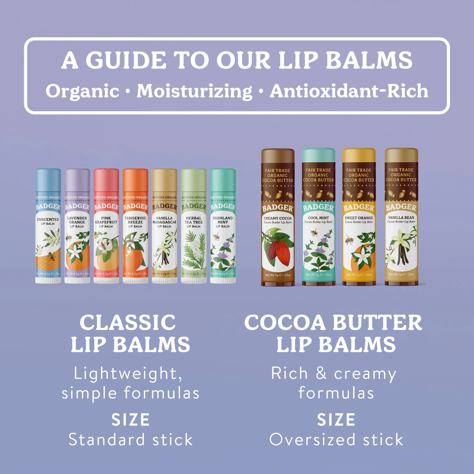 Badger Lavender Orange Classic Lip Balm, Uplifting & Calming - Image 7