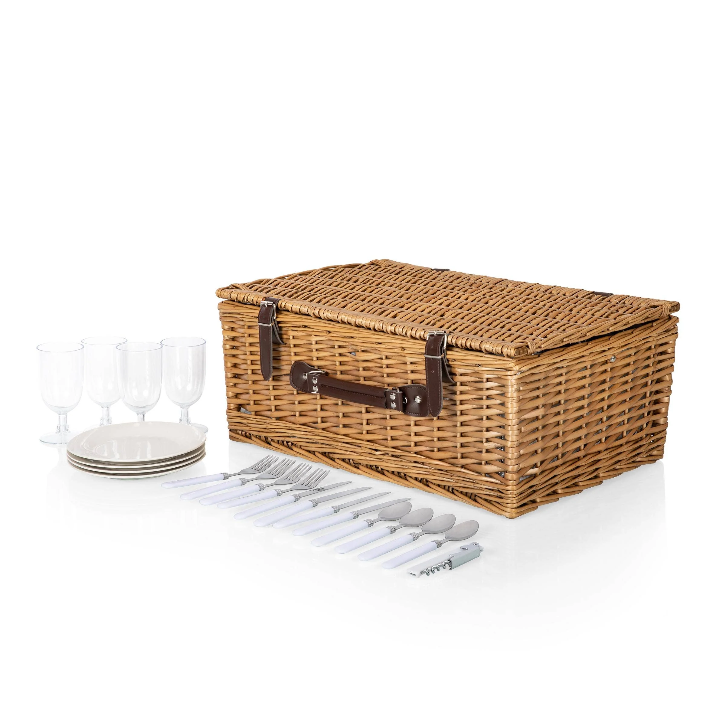 Belmont Picnic Basket, (Navy Blue & White Stripe) - Image 18